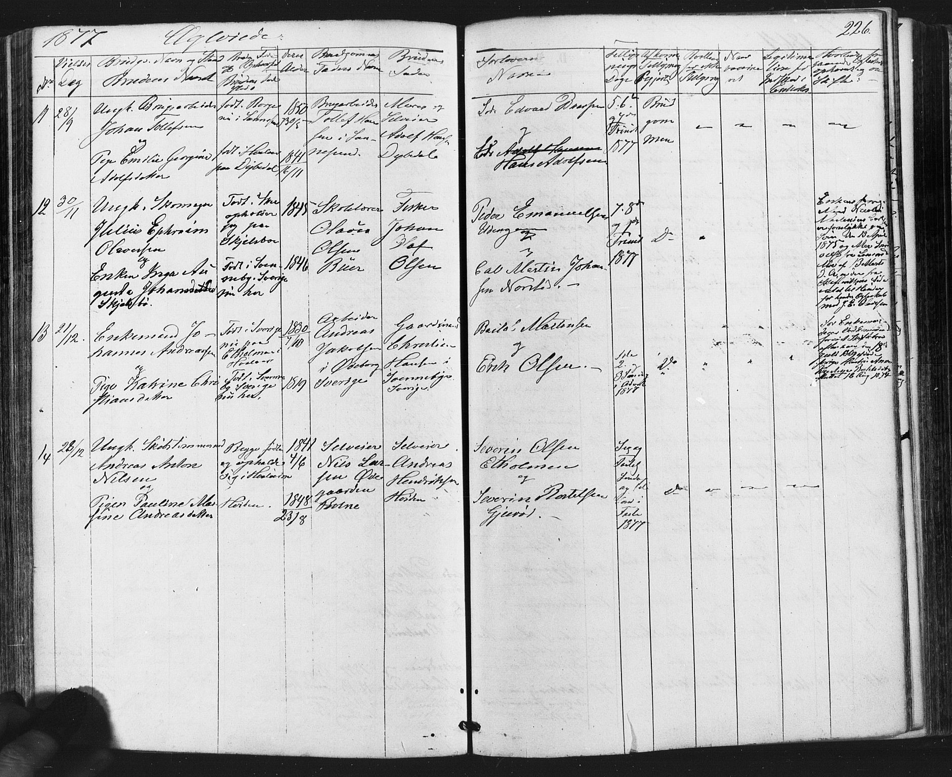 Hvaler prestekontor Kirkebøker, AV/SAO-A-2001/F/Fa/L0007: Parish register (official) no. I 7, 1864-1878, p. 226