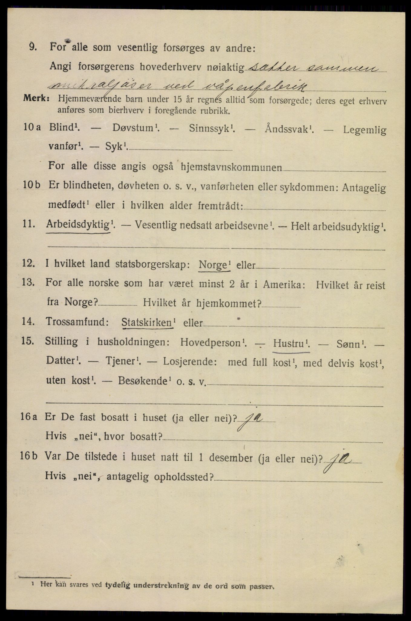 SAKO, 1920 census for Kongsberg, 1920, p. 12465