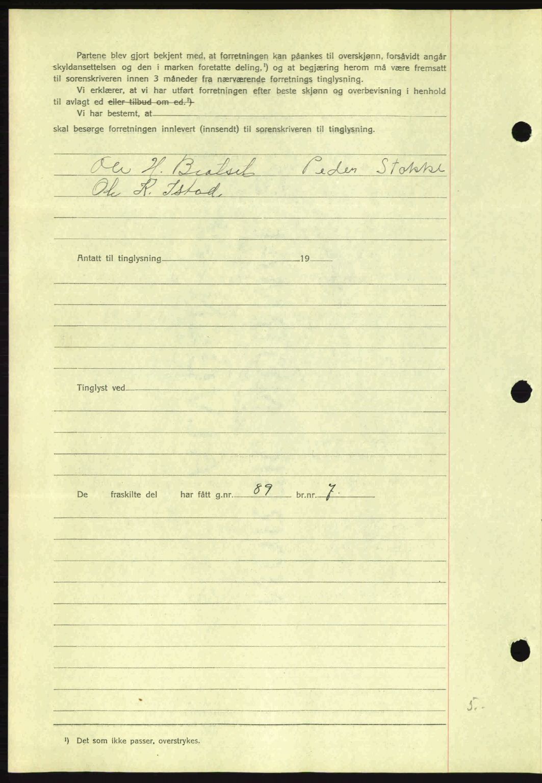 Romsdal sorenskriveri, AV/SAT-A-4149/1/2/2C: Mortgage book no. A7, 1939-1939, Diary no: : 1990/1939