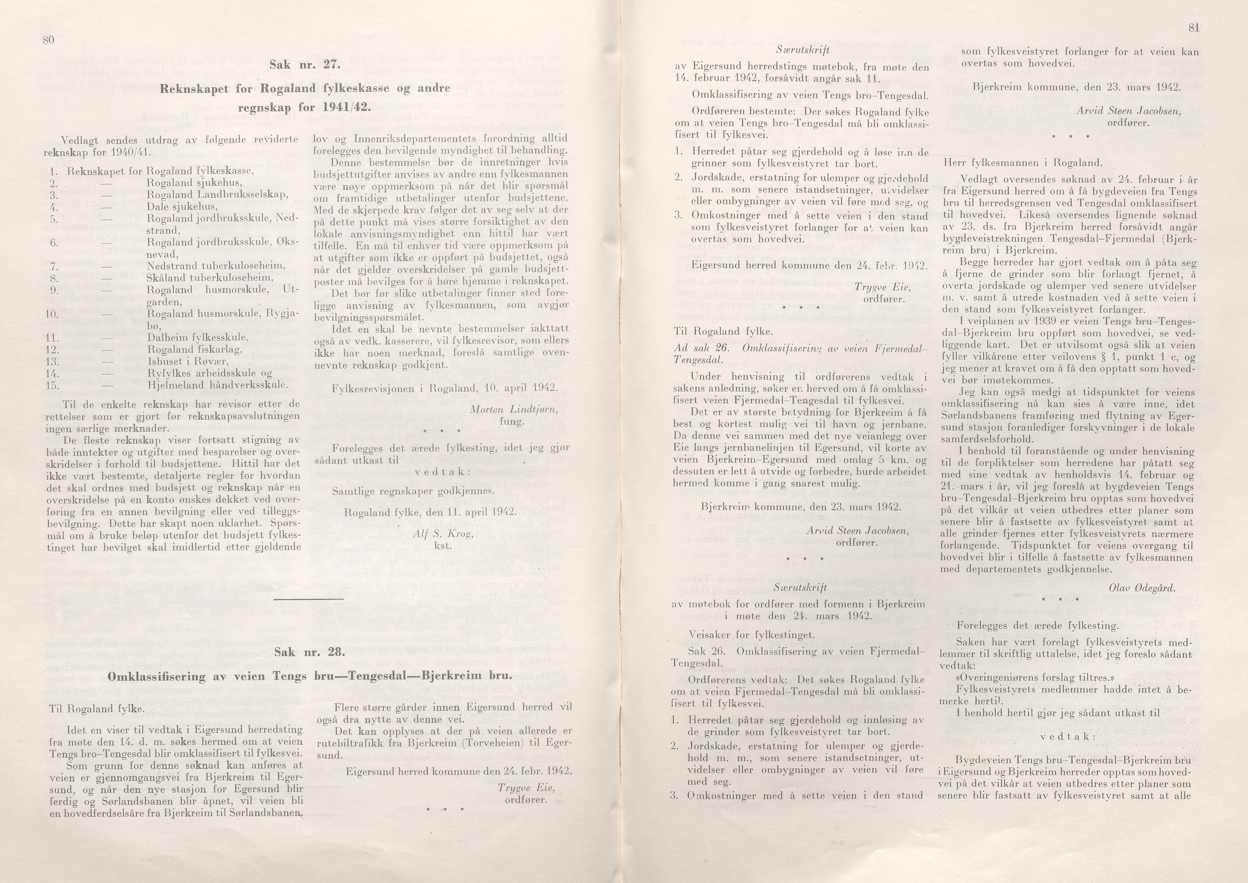 Rogaland fylkeskommune - Fylkesrådmannen , IKAR/A-900/A/Aa/Aaa/L0061: Møtebok , 1942, p. 80-81