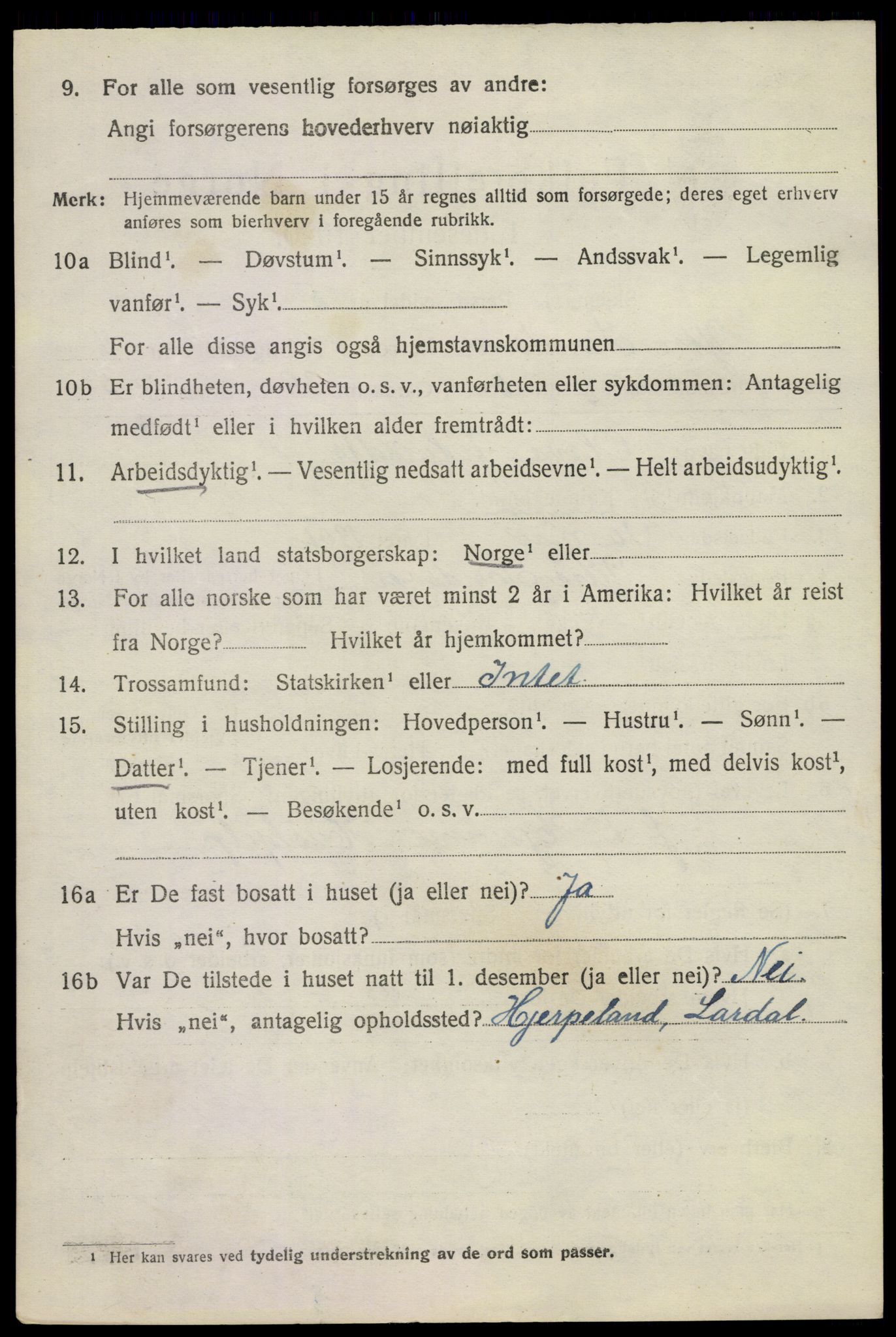 SAKO, 1920 census for Ytre Sandsvær, 1920, p. 4441