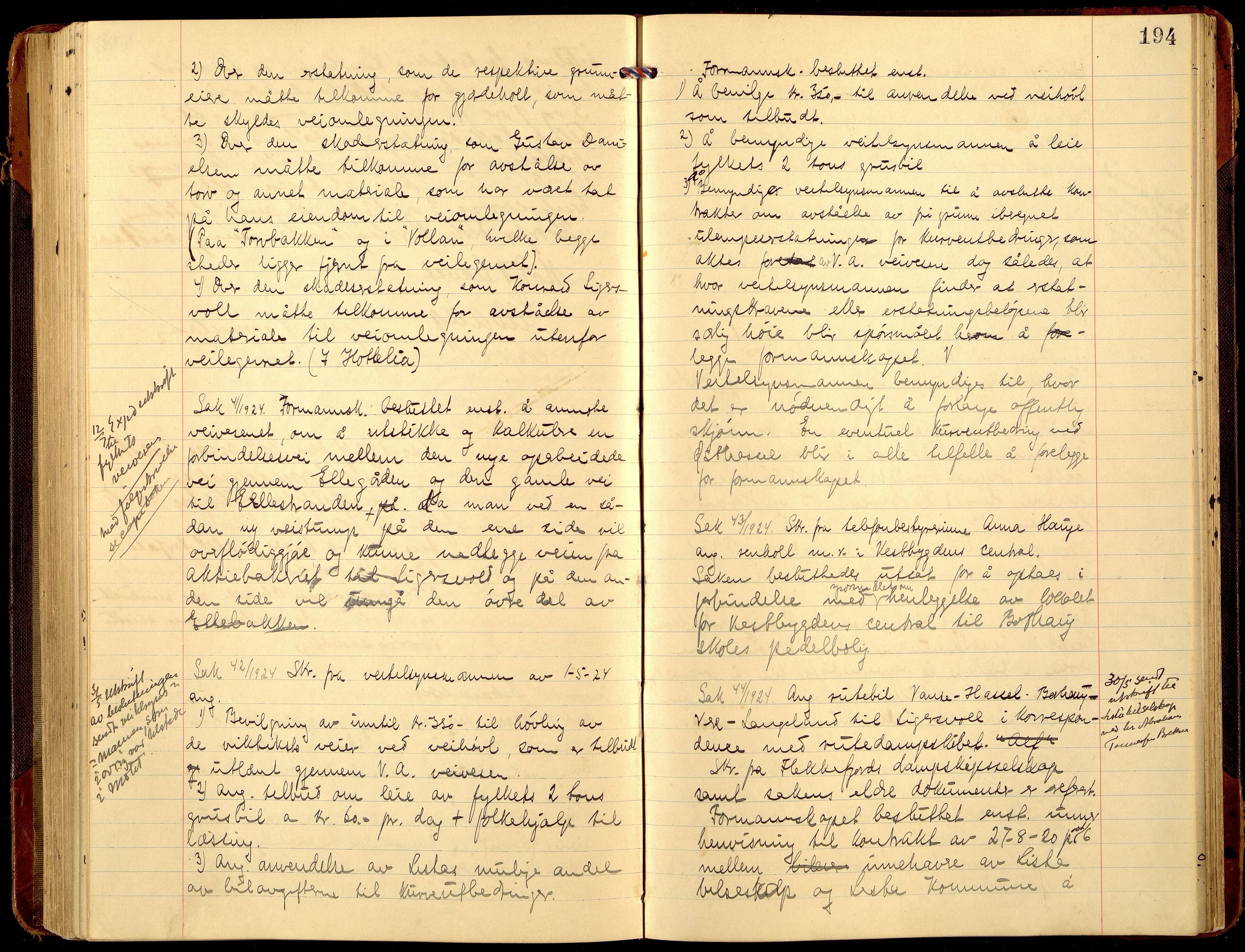 Lista kommune - Formannskapet, ARKSOR/1003LI120/A/L0008: Møtebok (d), 1921-1925, p. 193b-194a