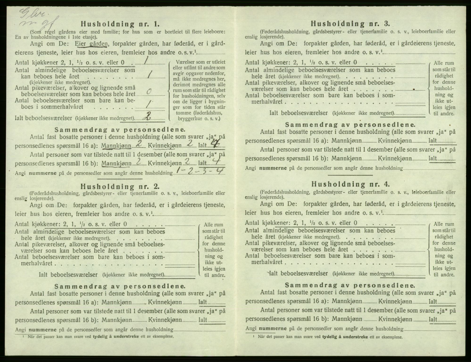 SAB, 1920 census for Tysnes, 1920, p. 322