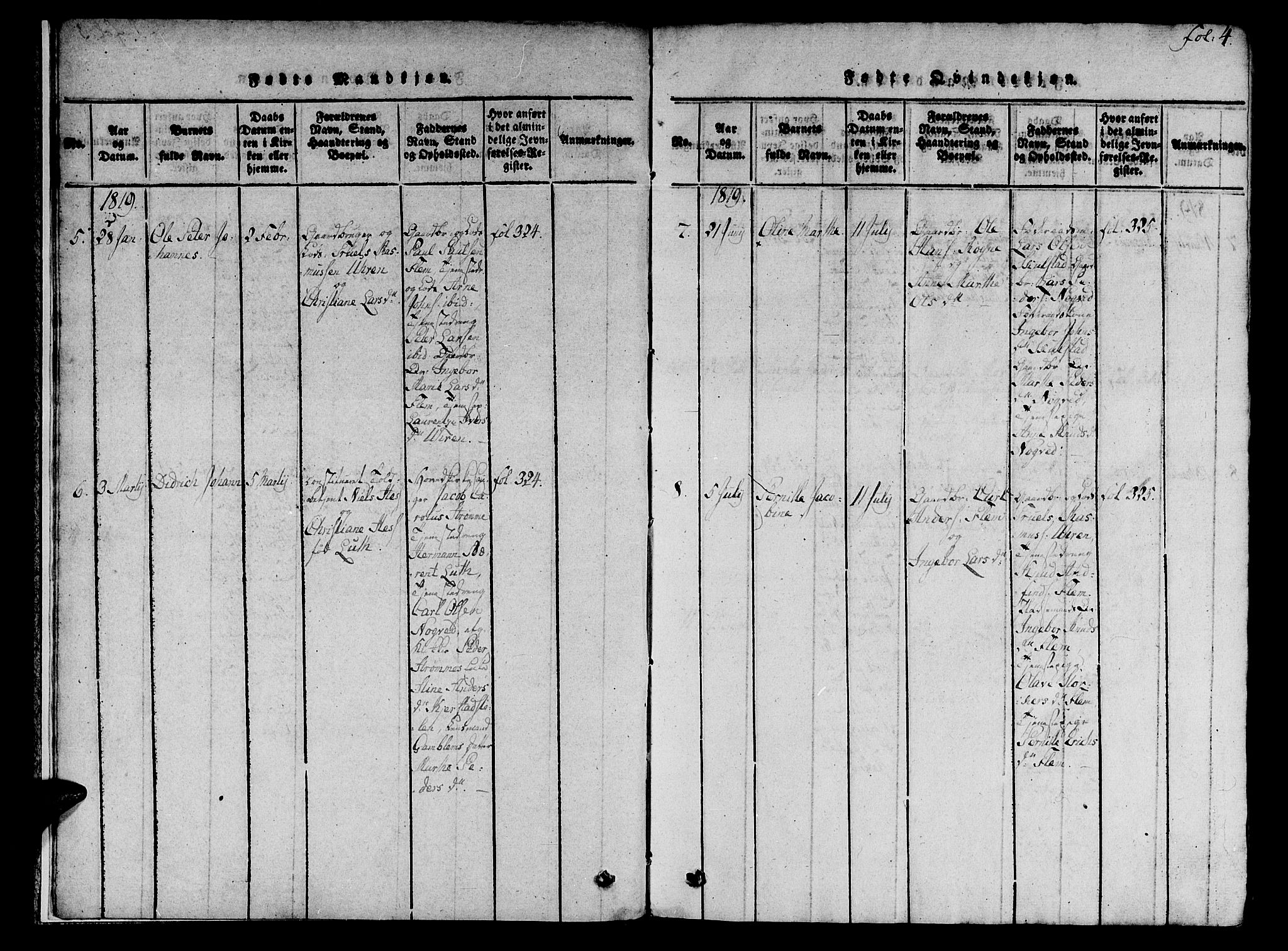 Ministerialprotokoller, klokkerbøker og fødselsregistre - Møre og Romsdal, SAT/A-1454/536/L0495: Parish register (official) no. 536A04, 1818-1847, p. 4