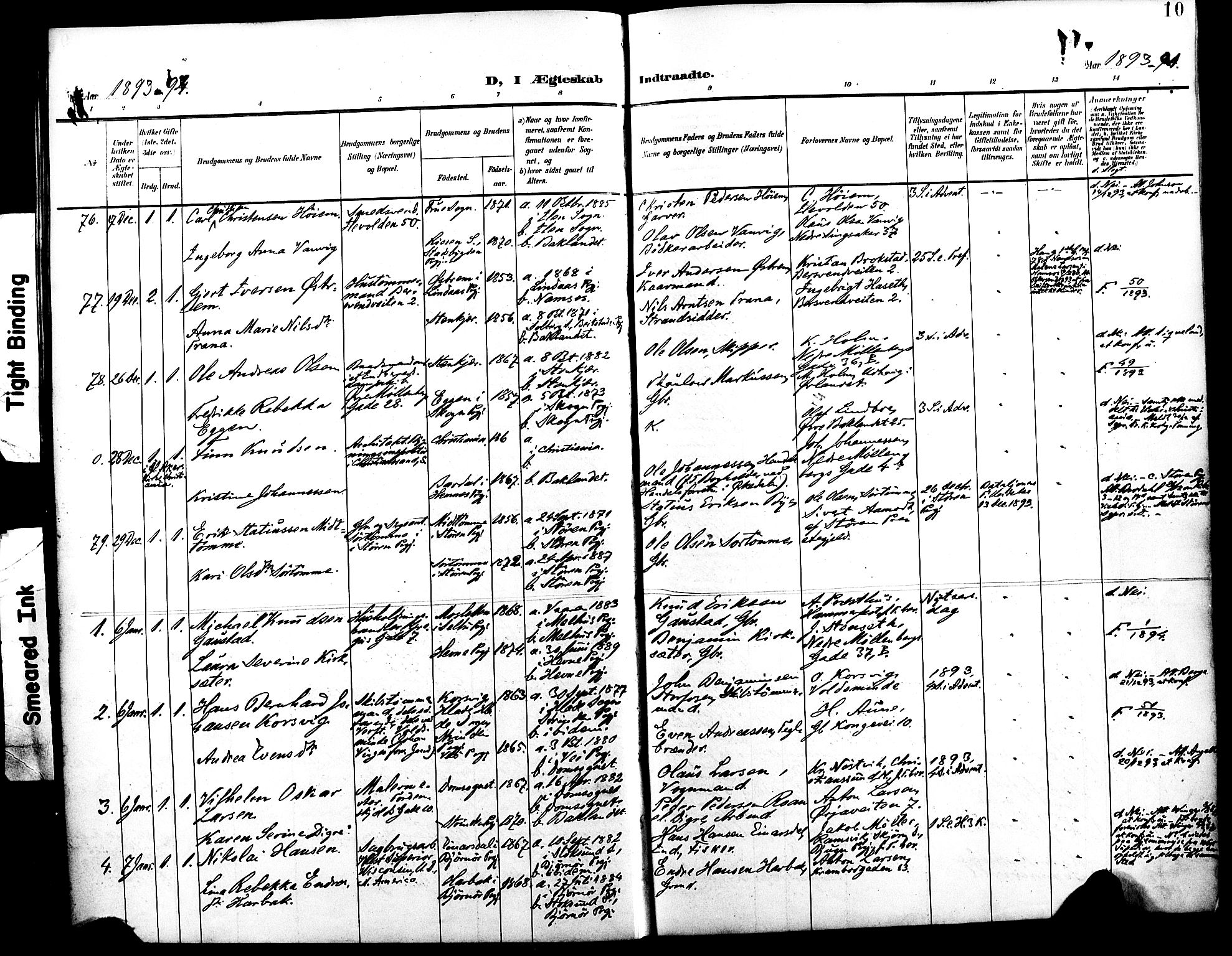 Ministerialprotokoller, klokkerbøker og fødselsregistre - Sør-Trøndelag, SAT/A-1456/604/L0198: Parish register (official) no. 604A19, 1893-1900, p. 10