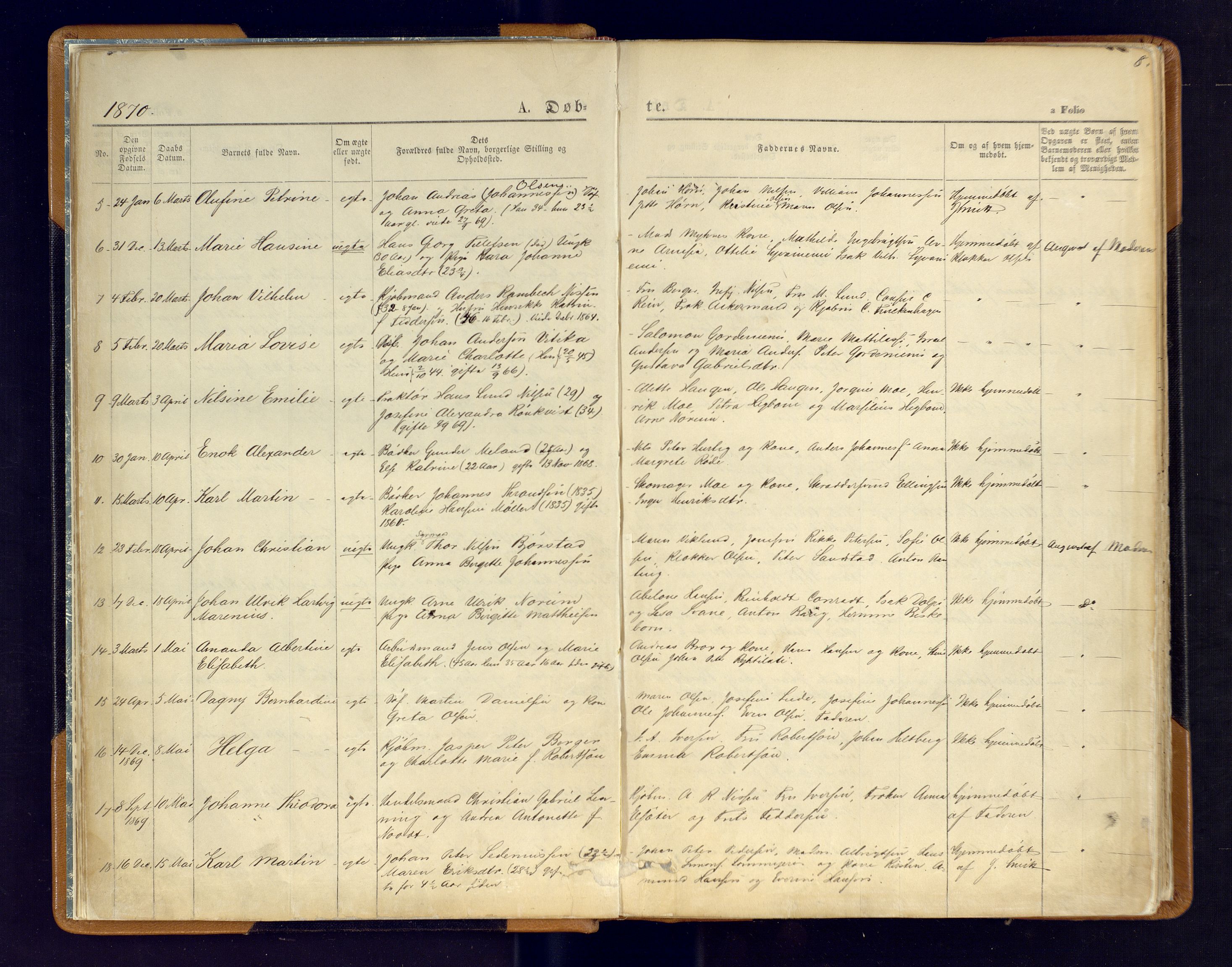 Hammerfest sokneprestkontor, AV/SATØ-S-1347/H/Ha/L0006.kirke: Parish register (official) no. 6, 1869-1877, p. 8