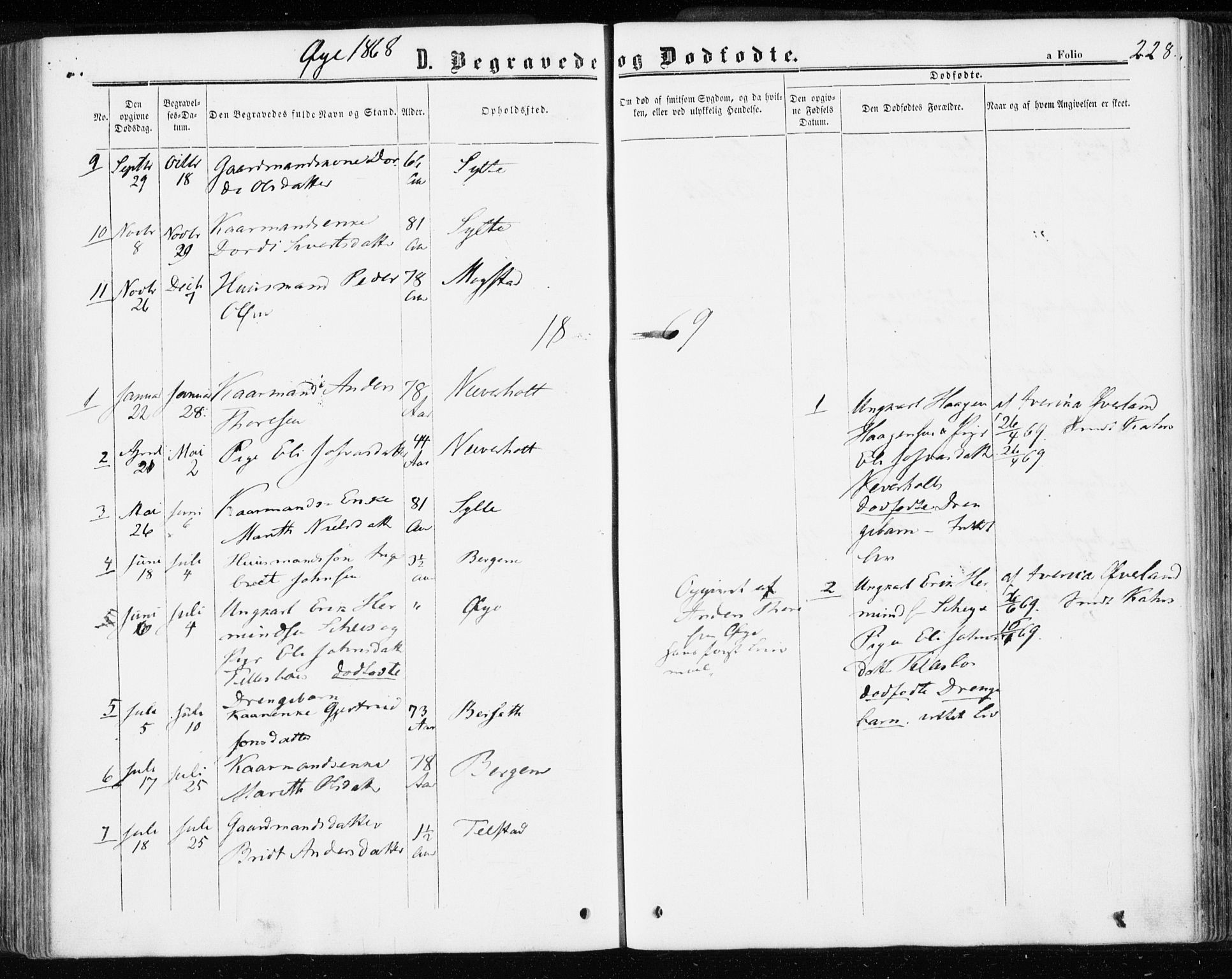 Ministerialprotokoller, klokkerbøker og fødselsregistre - Møre og Romsdal, SAT/A-1454/595/L1045: Parish register (official) no. 595A07, 1863-1873, p. 228