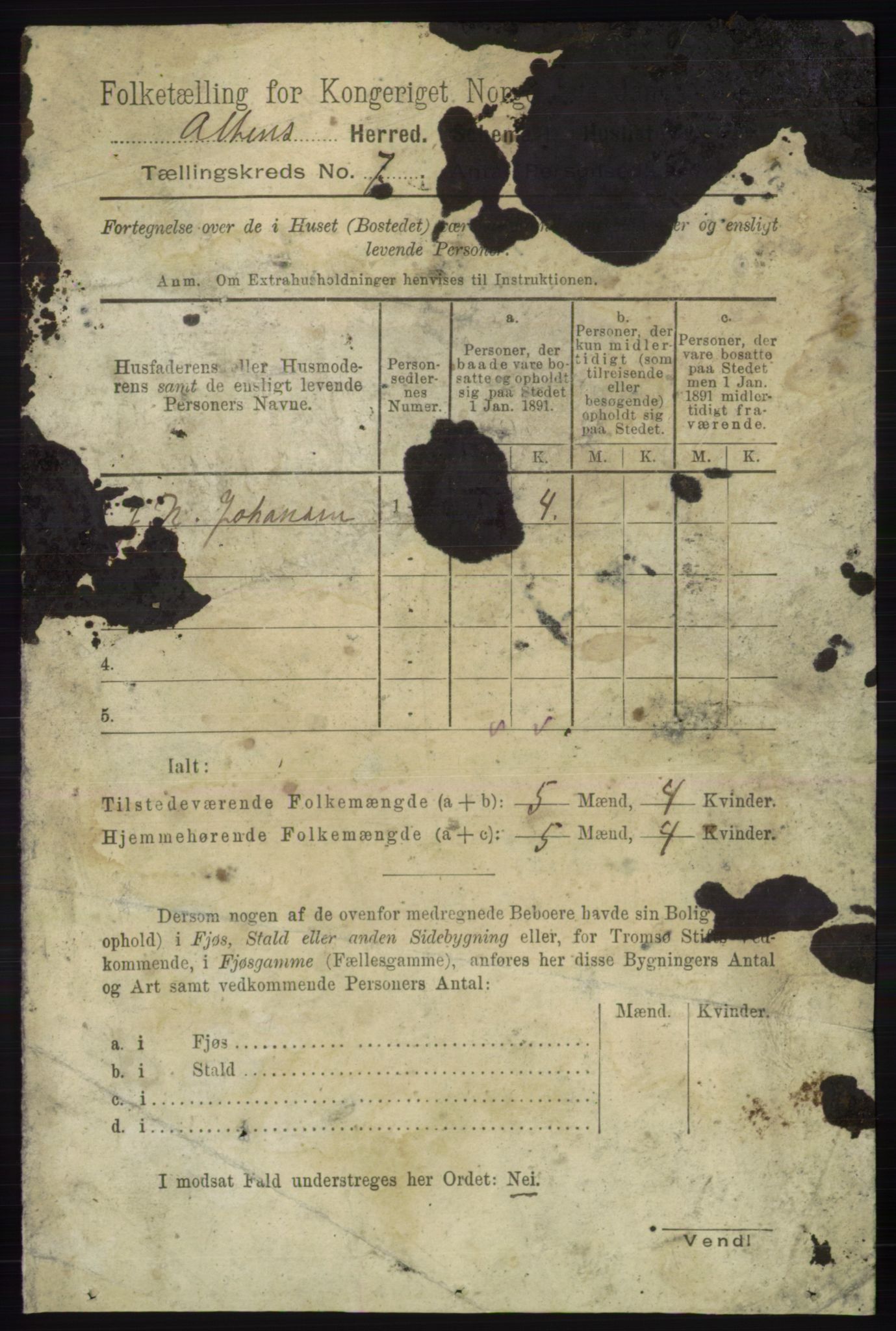 RA, 1891 census for 2012 Alta, 1891, p. 2041