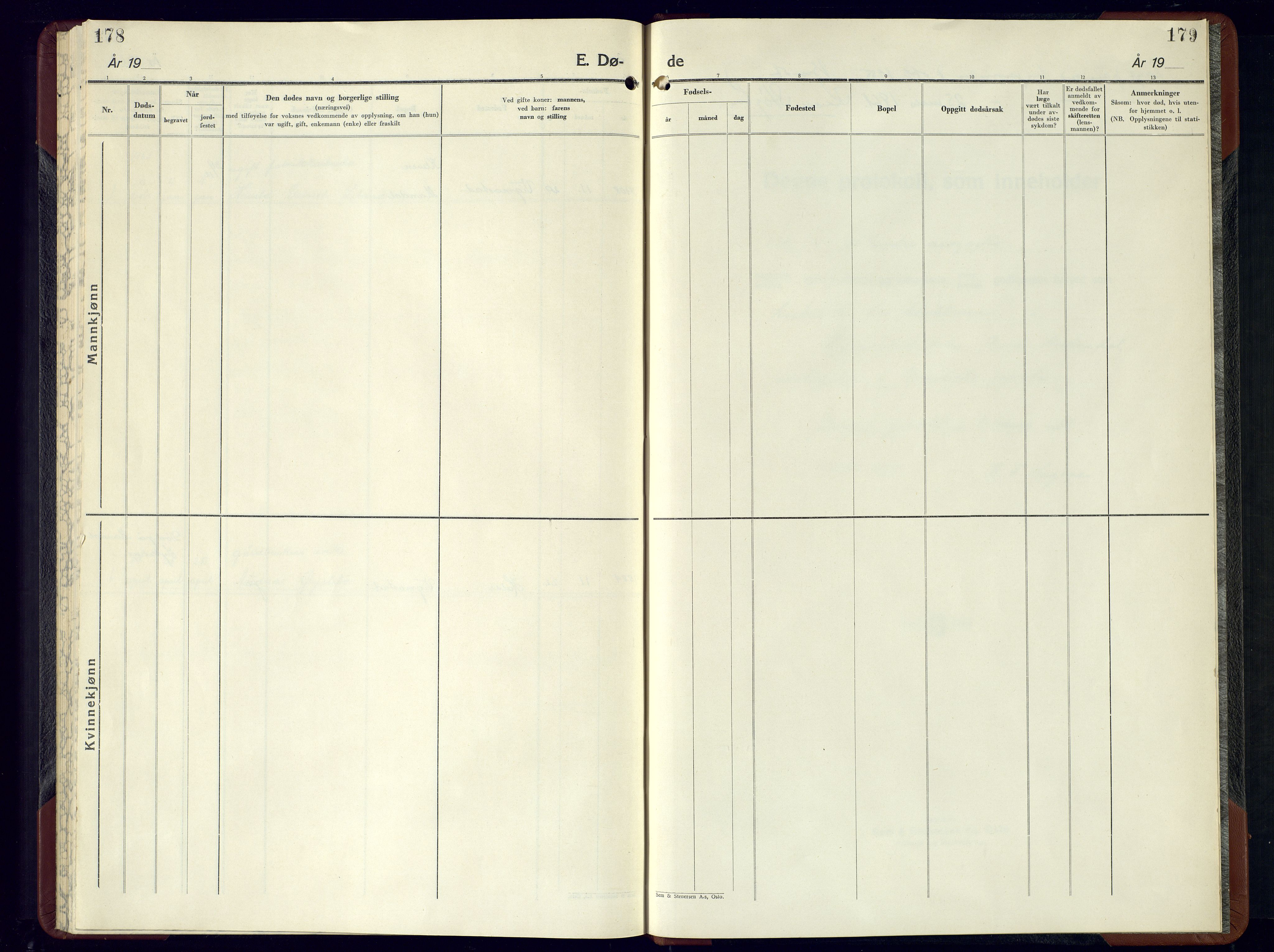 Nord-Audnedal sokneprestkontor, AV/SAK-1111-0032/F/Fb/Fbb/L0007: Parish register (copy) no. B-7, 1949-1964, p. 178-179