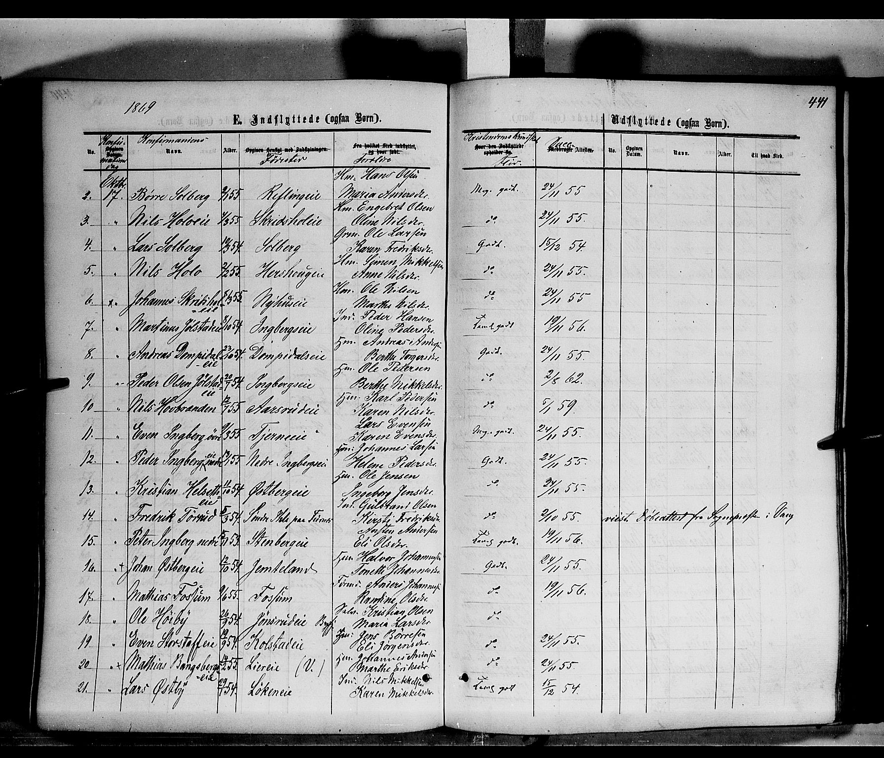 Ringsaker prestekontor, AV/SAH-PREST-014/K/Ka/L0010: Parish register (official) no. 10, 1861-1869, p. 441