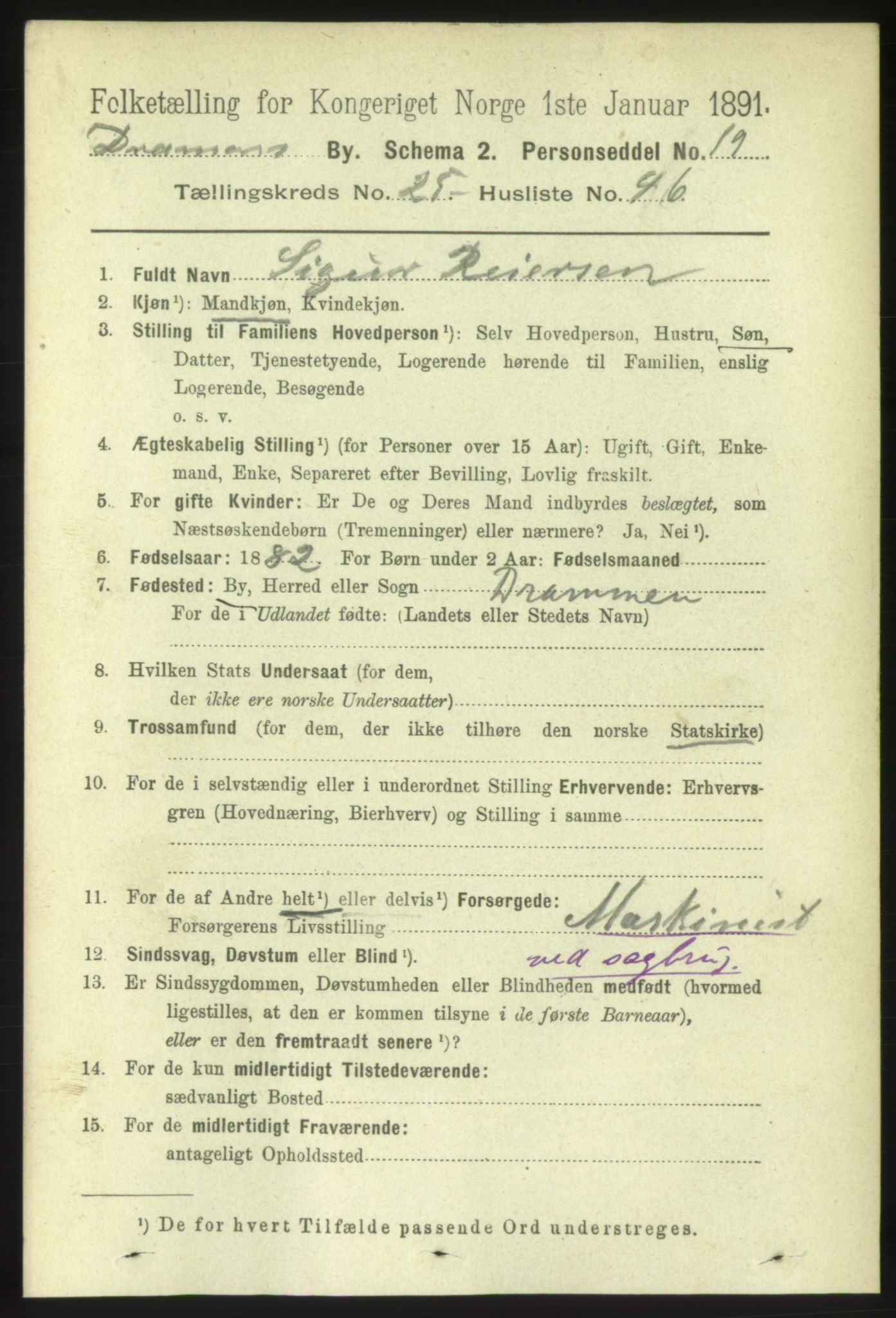 RA, 1891 census for 0602 Drammen, 1891, p. 15772