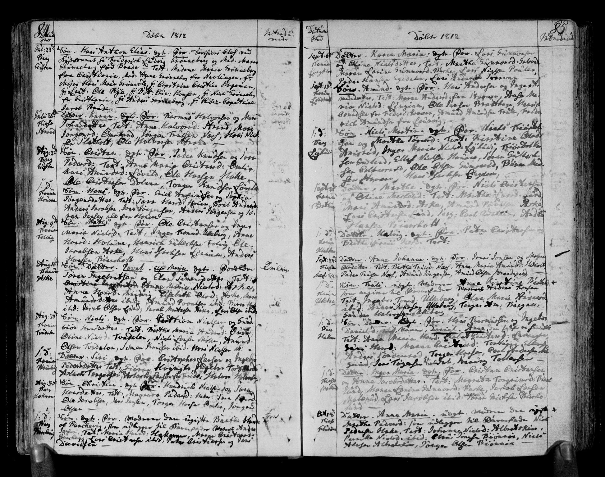 Brunlanes kirkebøker, AV/SAKO-A-342/F/Fa/L0002: Parish register (official) no. I 2, 1802-1834, p. 84-85