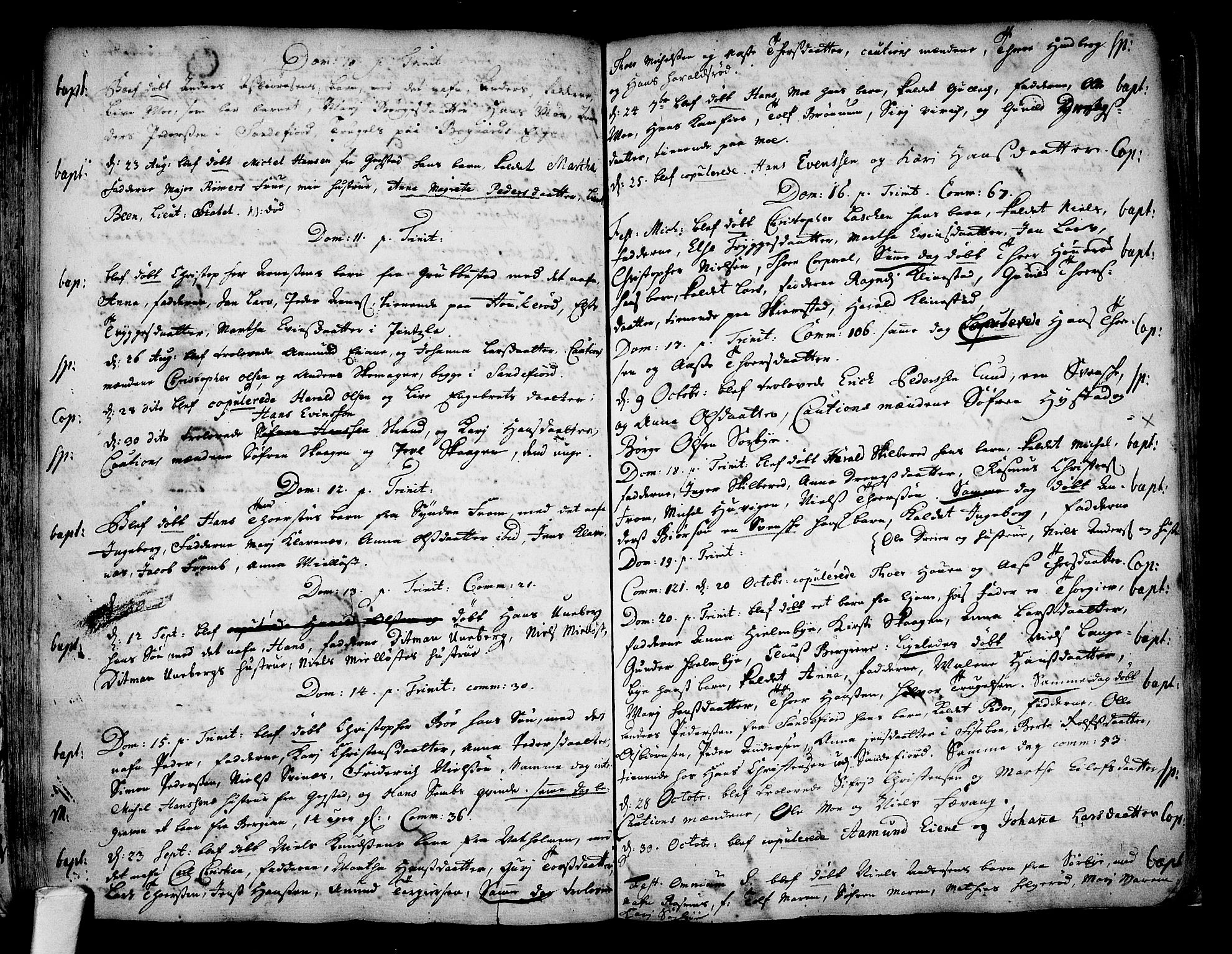Sandar kirkebøker, AV/SAKO-A-243/F/Fa/L0001: Parish register (official) no. 1, 1709-1733