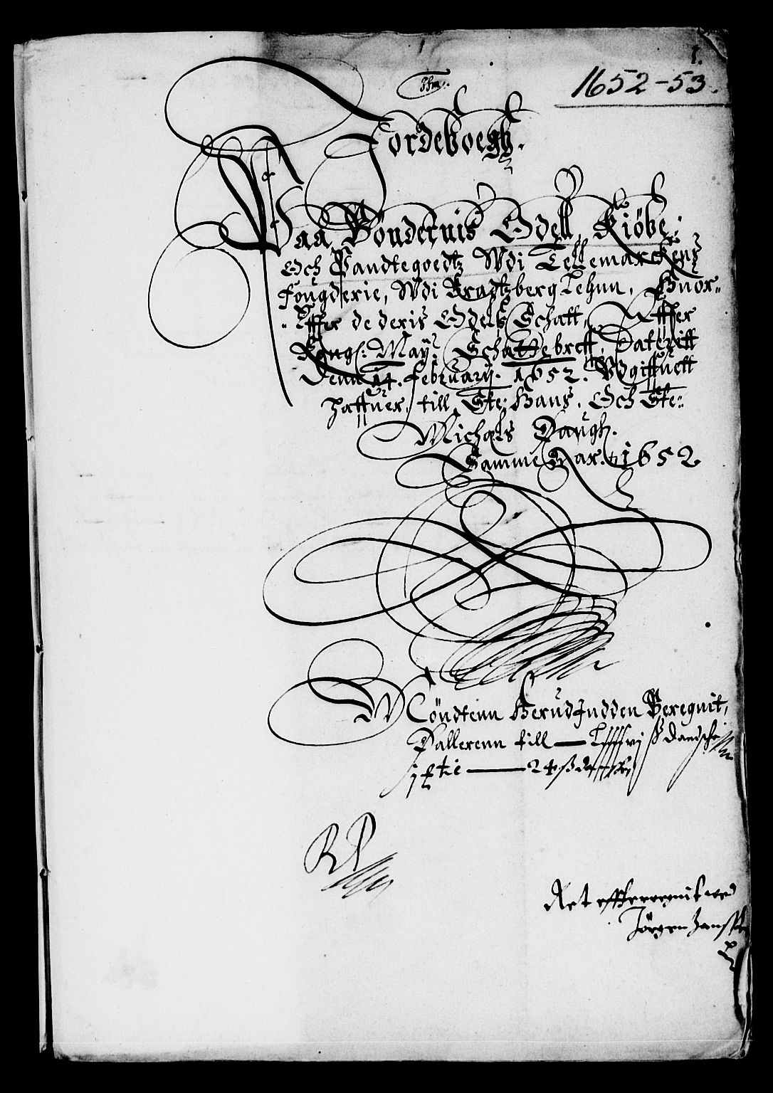 Rentekammeret inntil 1814, Reviderte regnskaper, Lensregnskaper, AV/RA-EA-5023/R/Rb/Rbp/L0039: Bratsberg len, 1652-1654