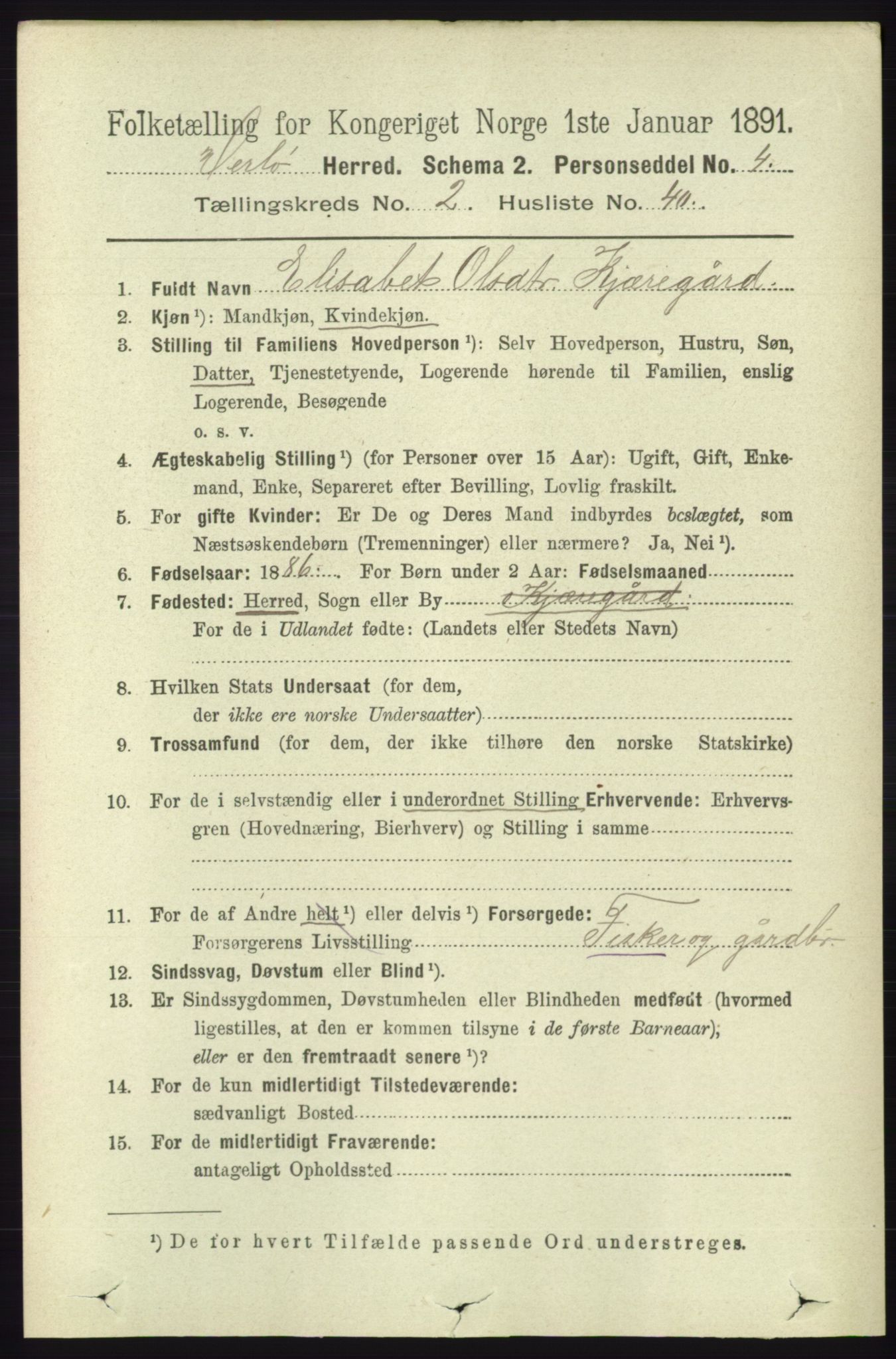 RA, 1891 census for 1258 Herdla, 1891, p. 795