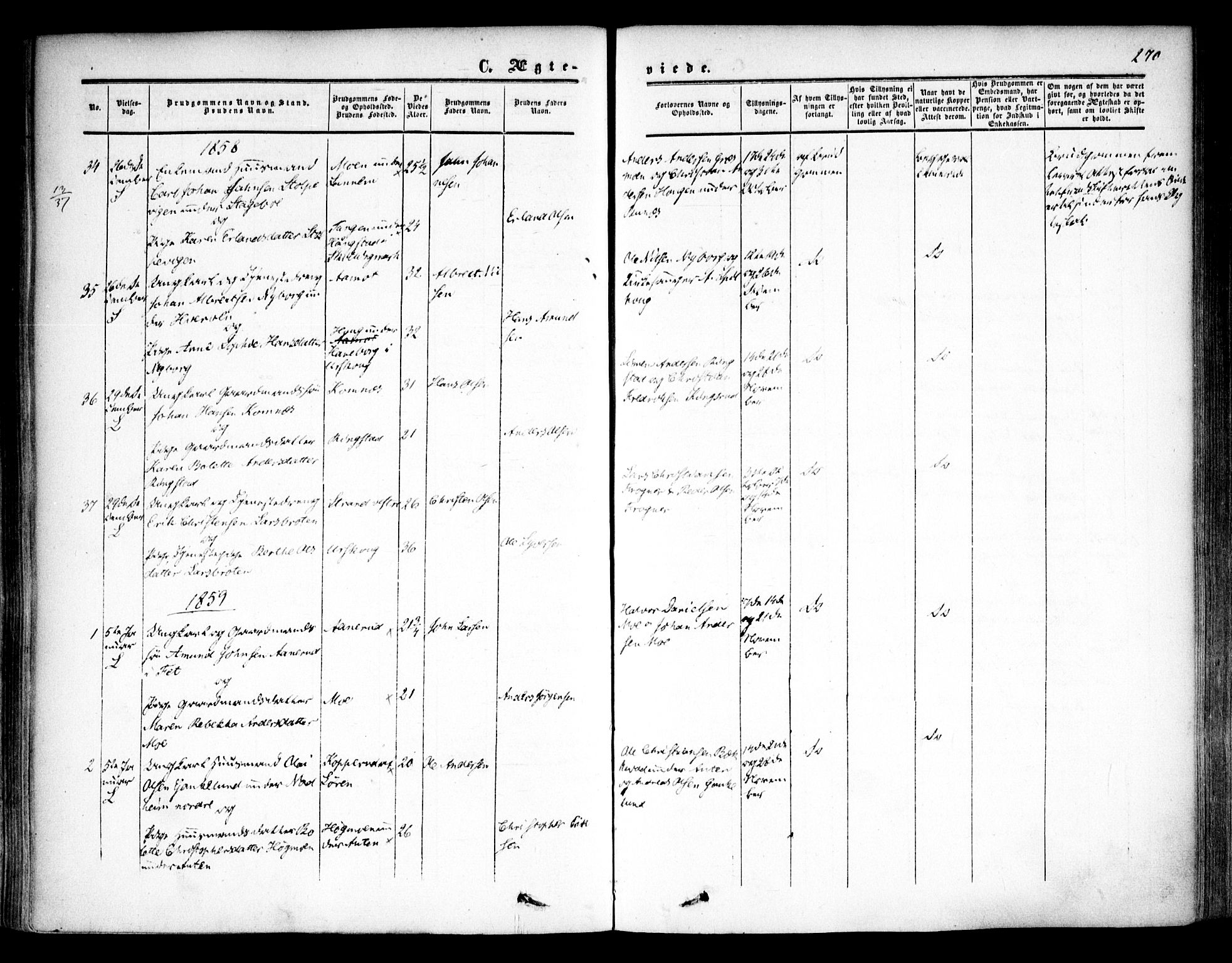 Høland prestekontor Kirkebøker, AV/SAO-A-10346a/F/Fa/L0010: Parish register (official) no. I 10, 1854-1861, p. 270