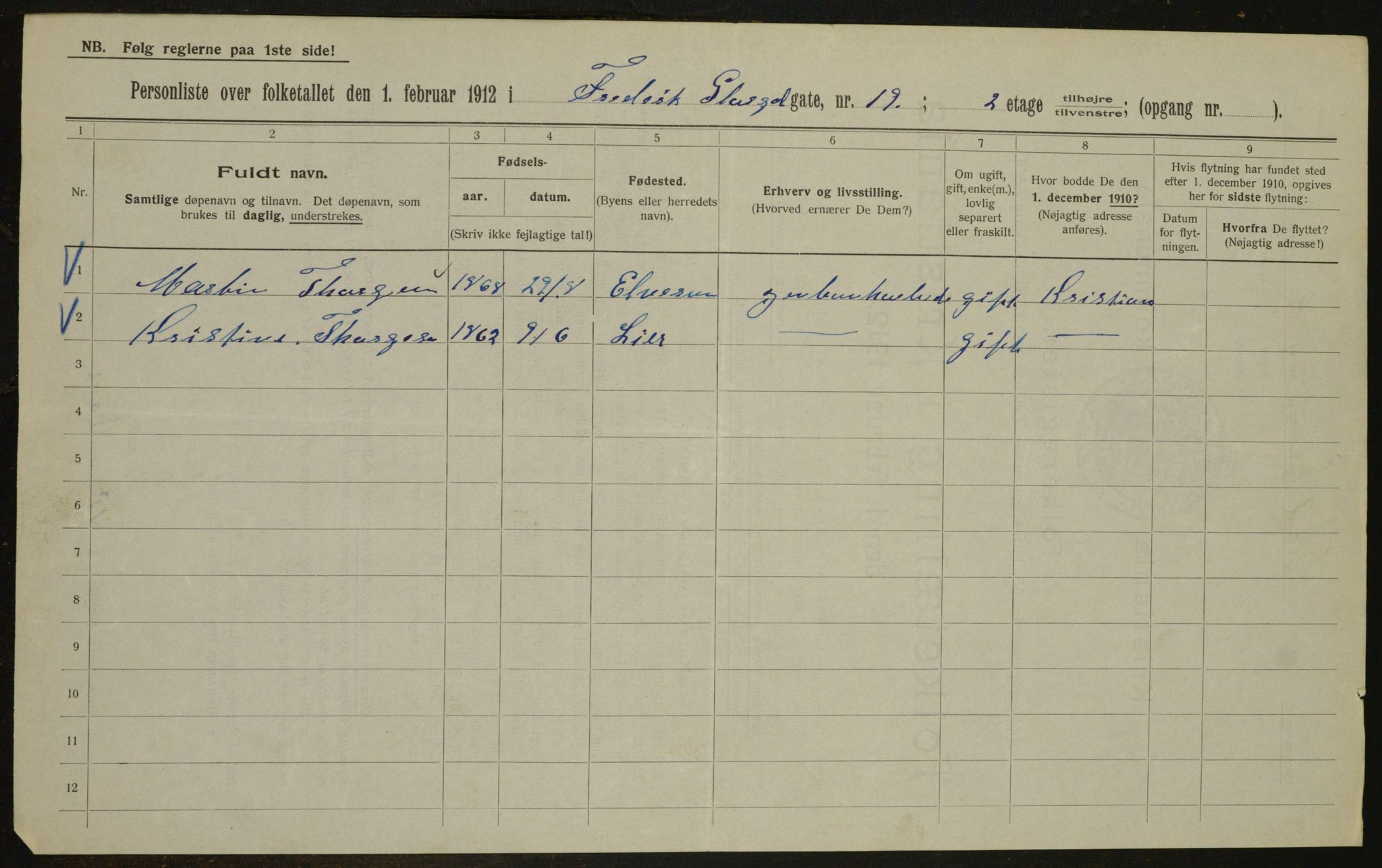 OBA, Municipal Census 1912 for Kristiania, 1912, p. 26608