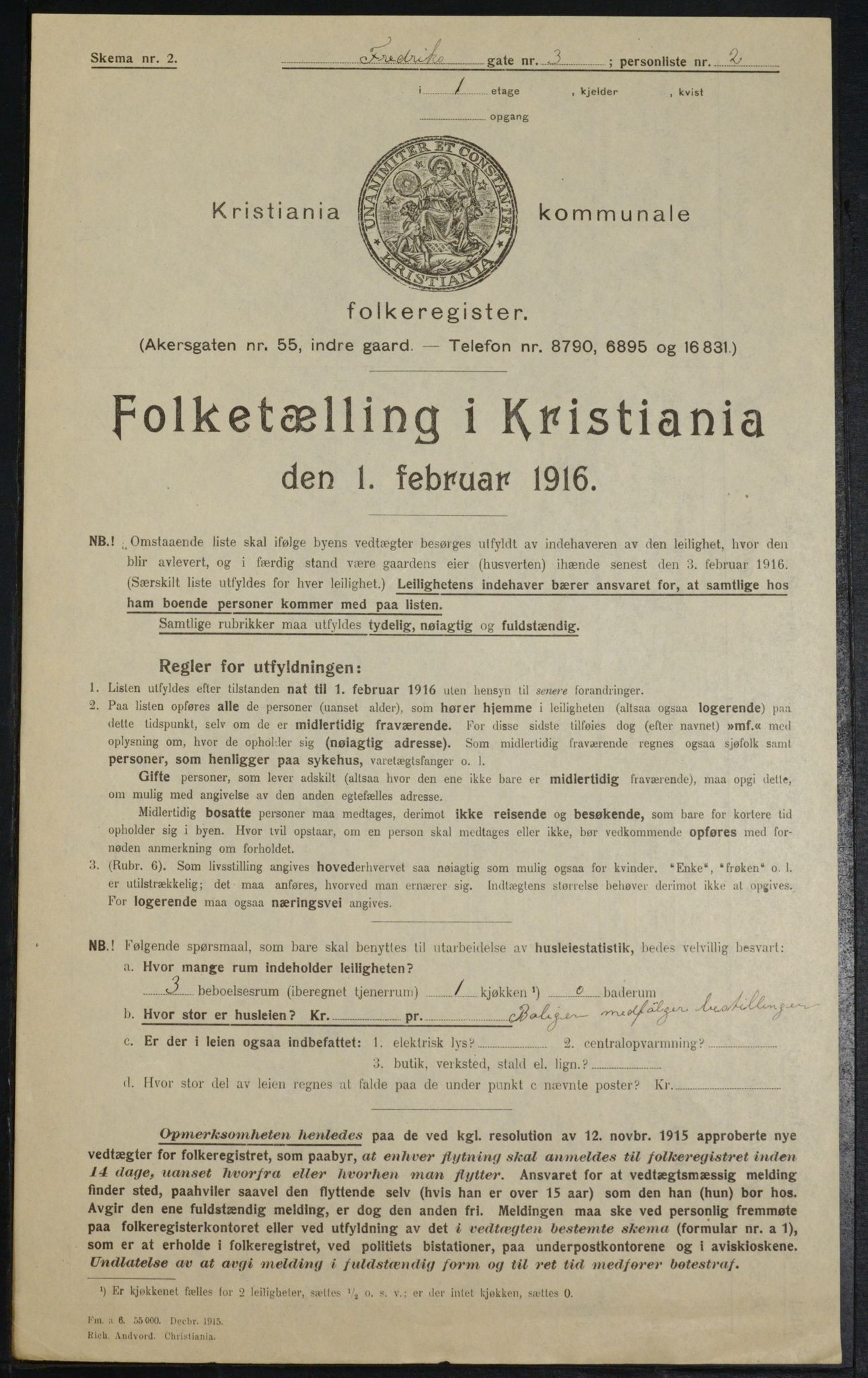 OBA, Municipal Census 1916 for Kristiania, 1916, p. 27043