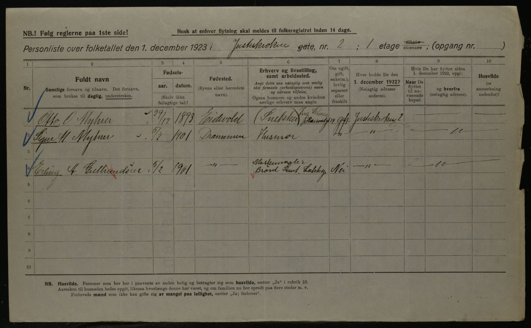 OBA, Municipal Census 1923 for Kristiania, 1923, p. 53544