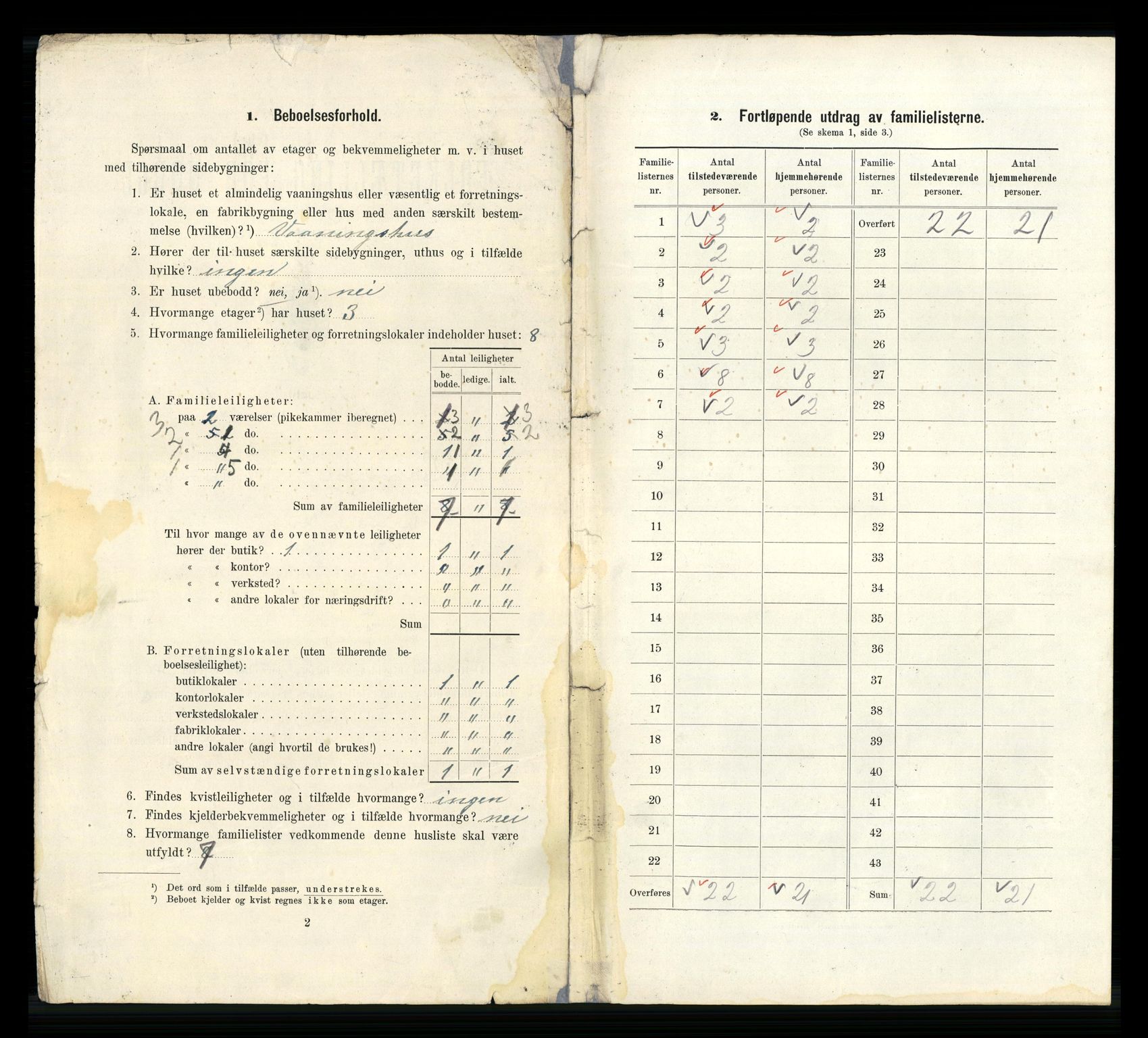 RA, 1910 census for Arendal, 1910, p. 1434