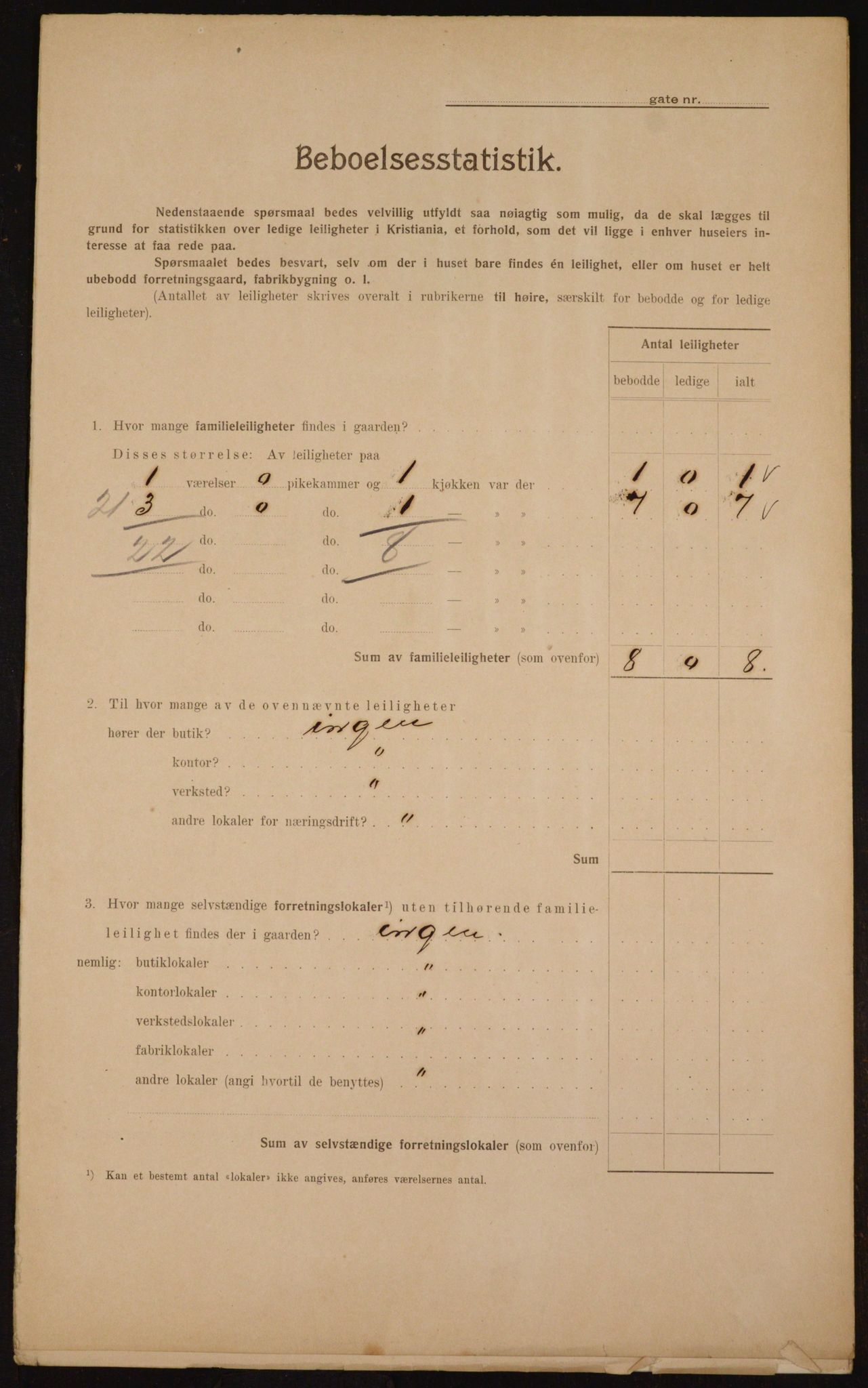 OBA, Municipal Census 1910 for Kristiania, 1910, p. 91387