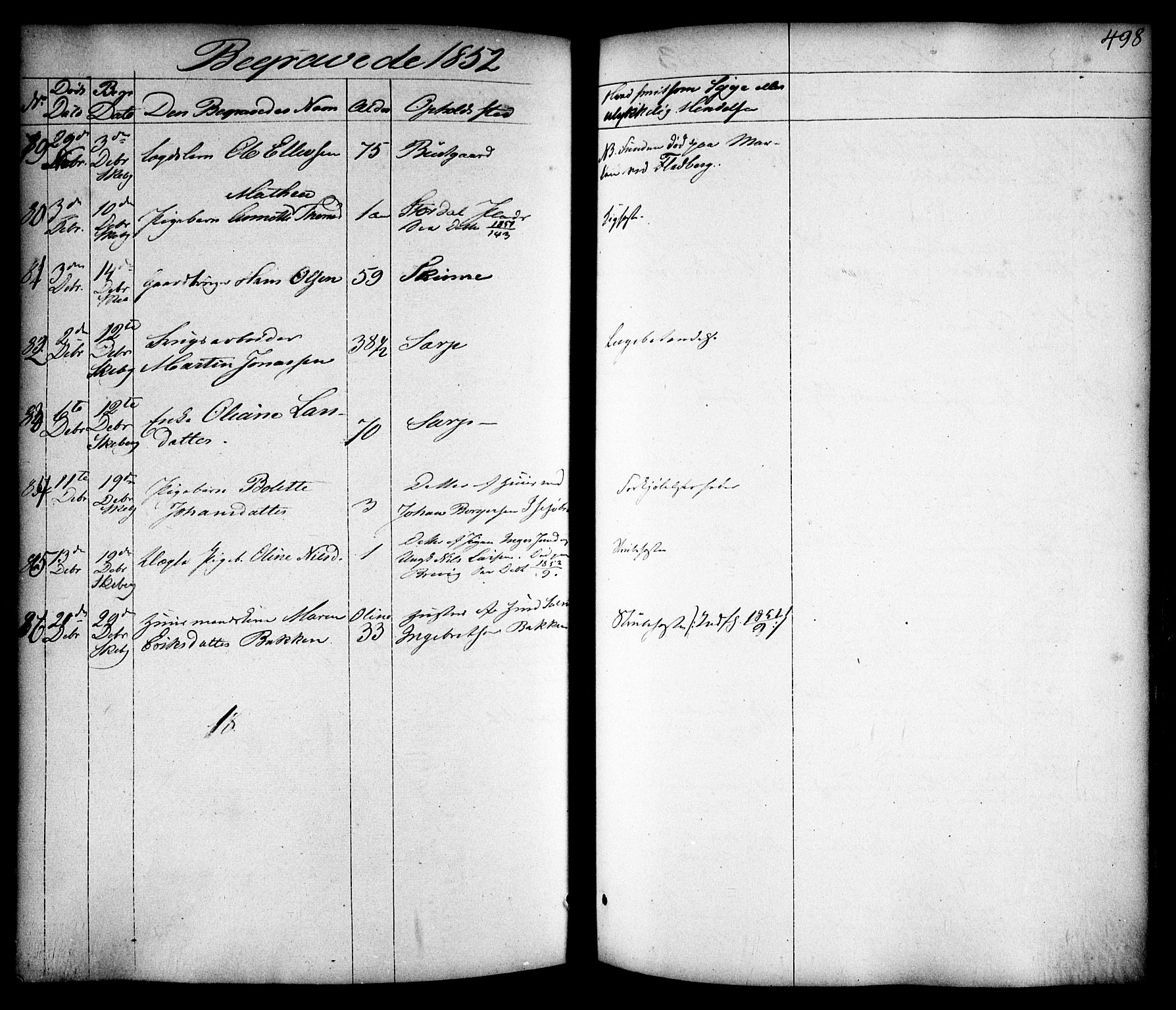 Skjeberg prestekontor Kirkebøker, AV/SAO-A-10923/F/Fa/L0006: Parish register (official) no. I 6, 1846-1858, p. 498