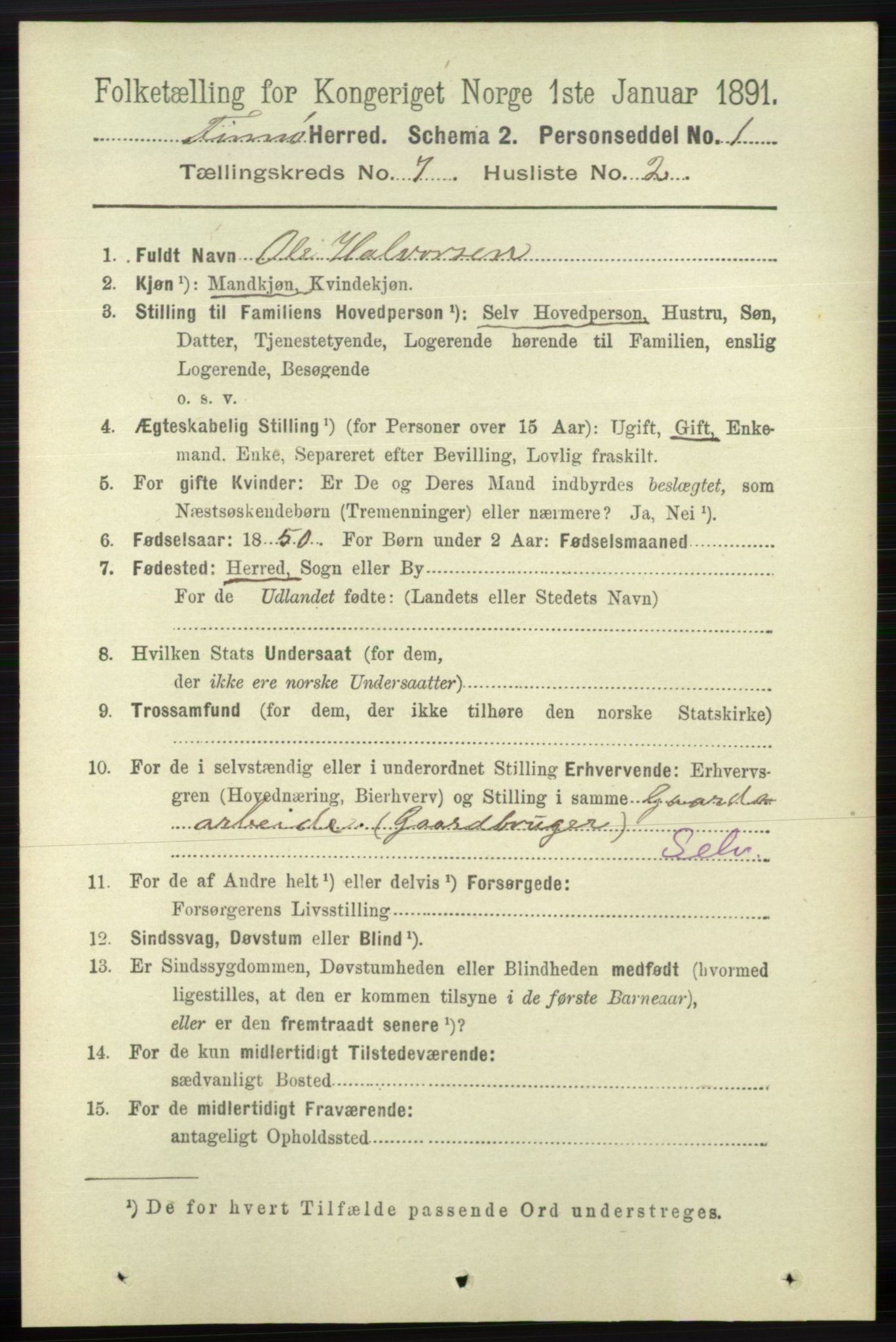 RA, 1891 census for 1141 Finnøy, 1891, p. 1515