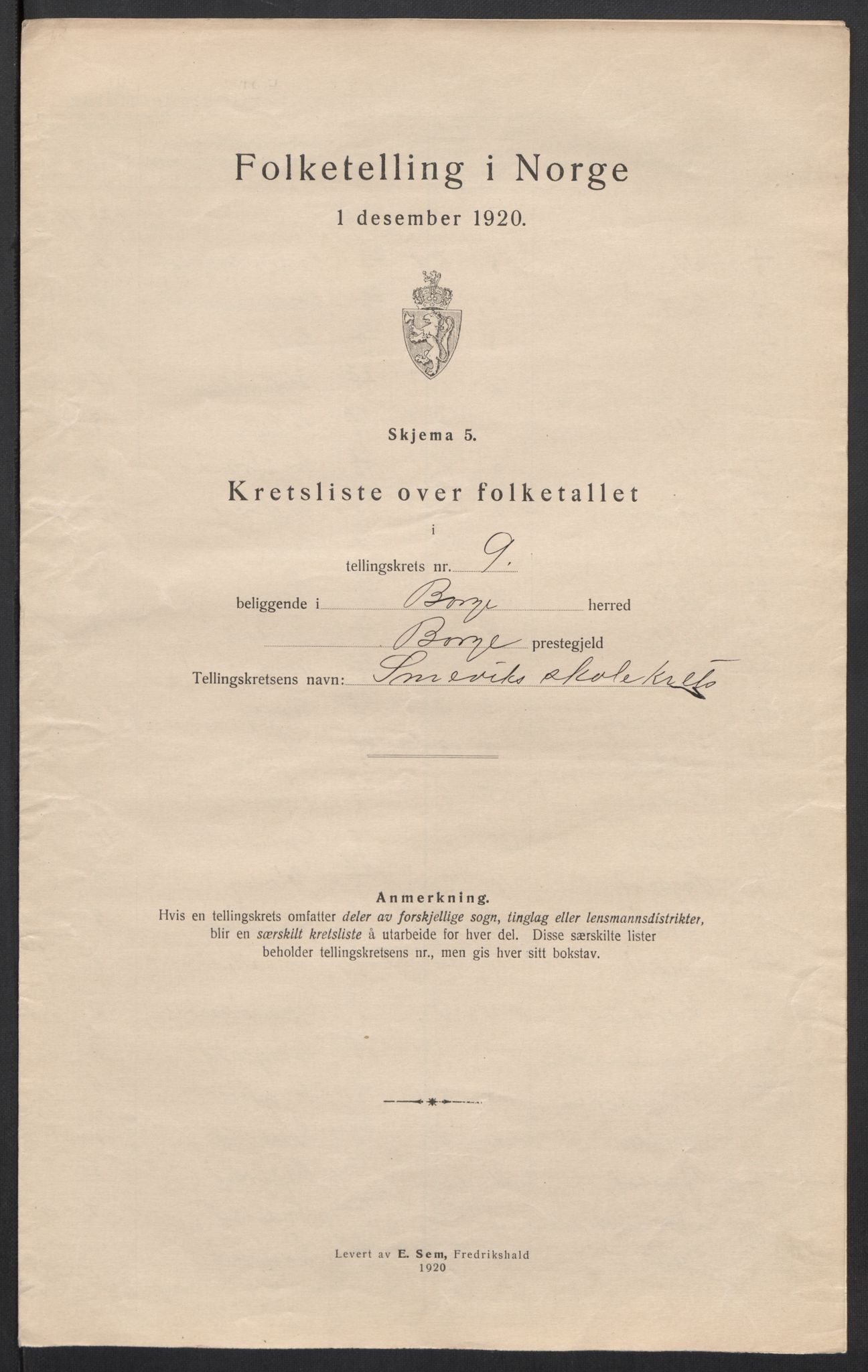 SAT, 1920 census for Borge, 1920, p. 31