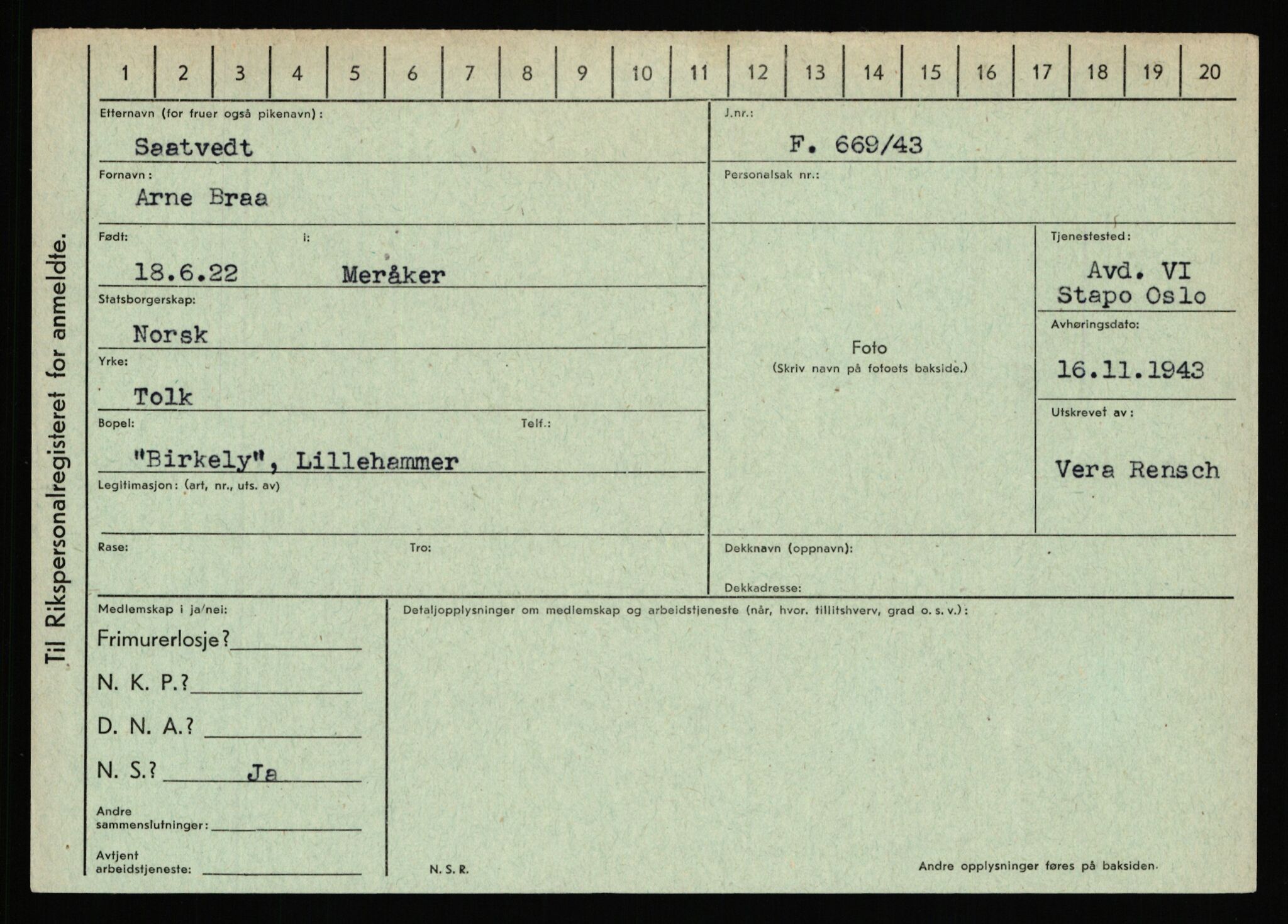 Statspolitiet - Hovedkontoret / Osloavdelingen, AV/RA-S-1329/C/Ca/L0013: Raa - Servold, 1943-1945, p. 3214