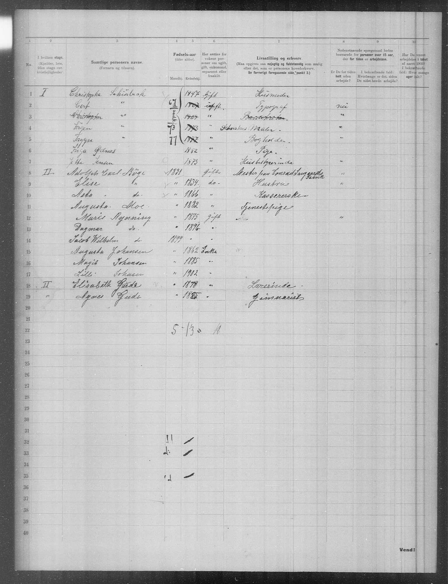 OBA, Municipal Census 1903 for Kristiania, 1903, p. 1450