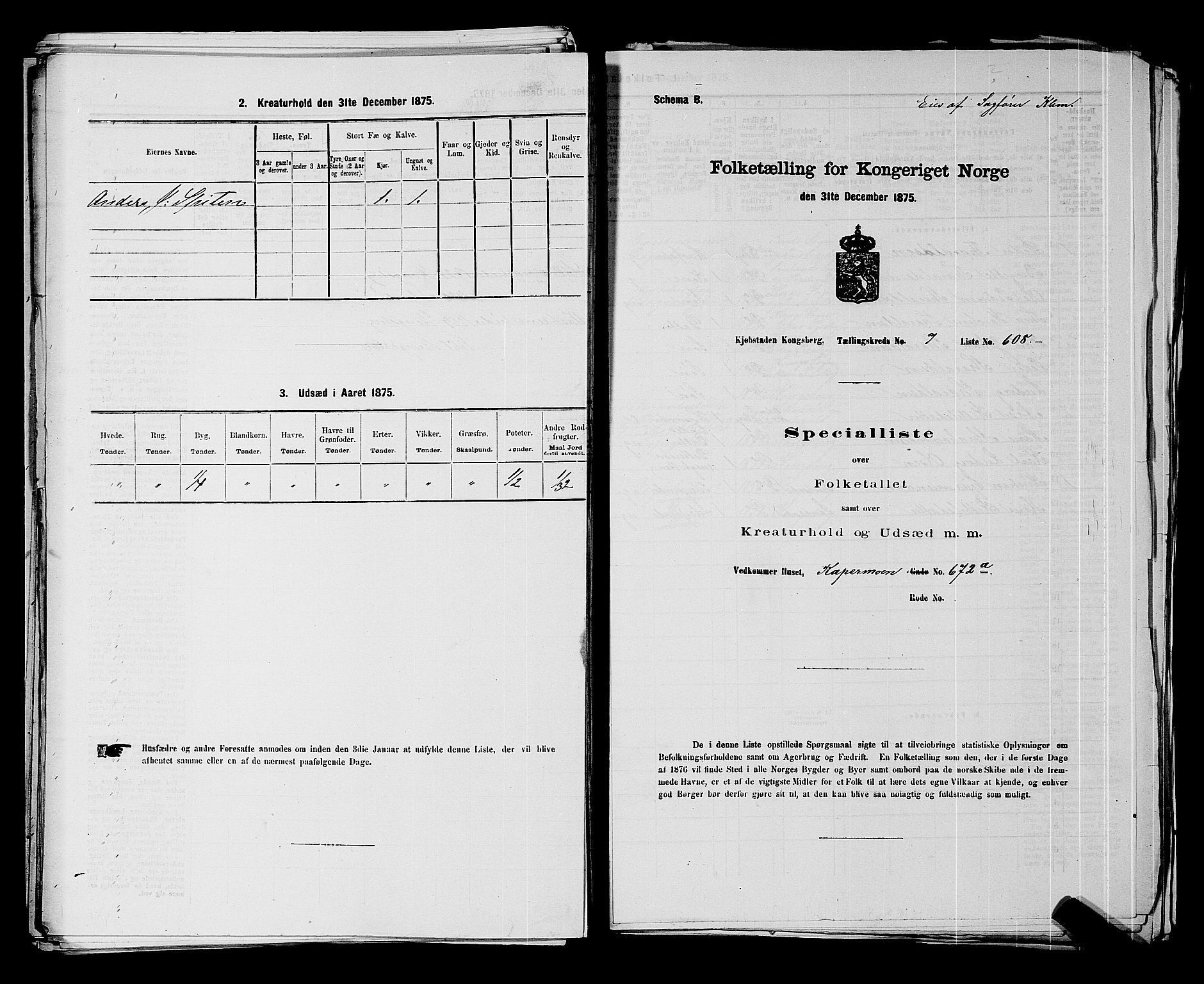 SAKO, 1875 census for 0604B Kongsberg/Kongsberg, 1875, p. 1340