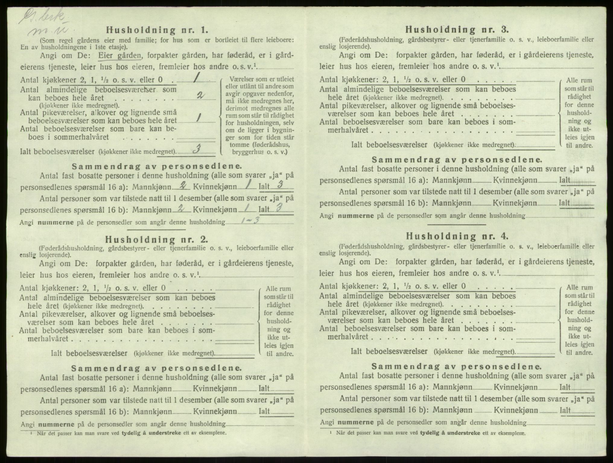 SAB, 1920 census for Lærdal, 1920, p. 40