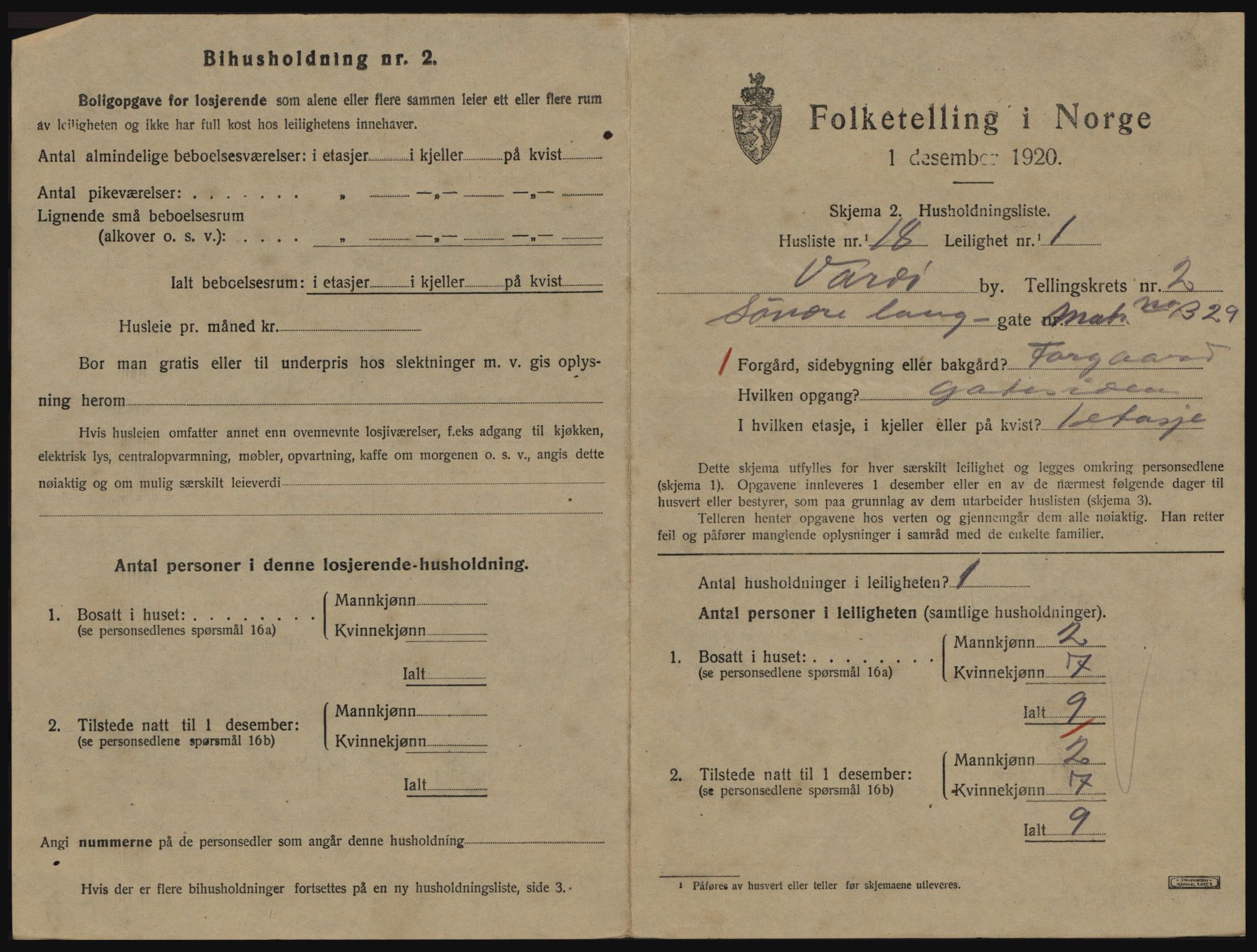 SATØ, 1920 census for Vardø, 1920, p. 1779