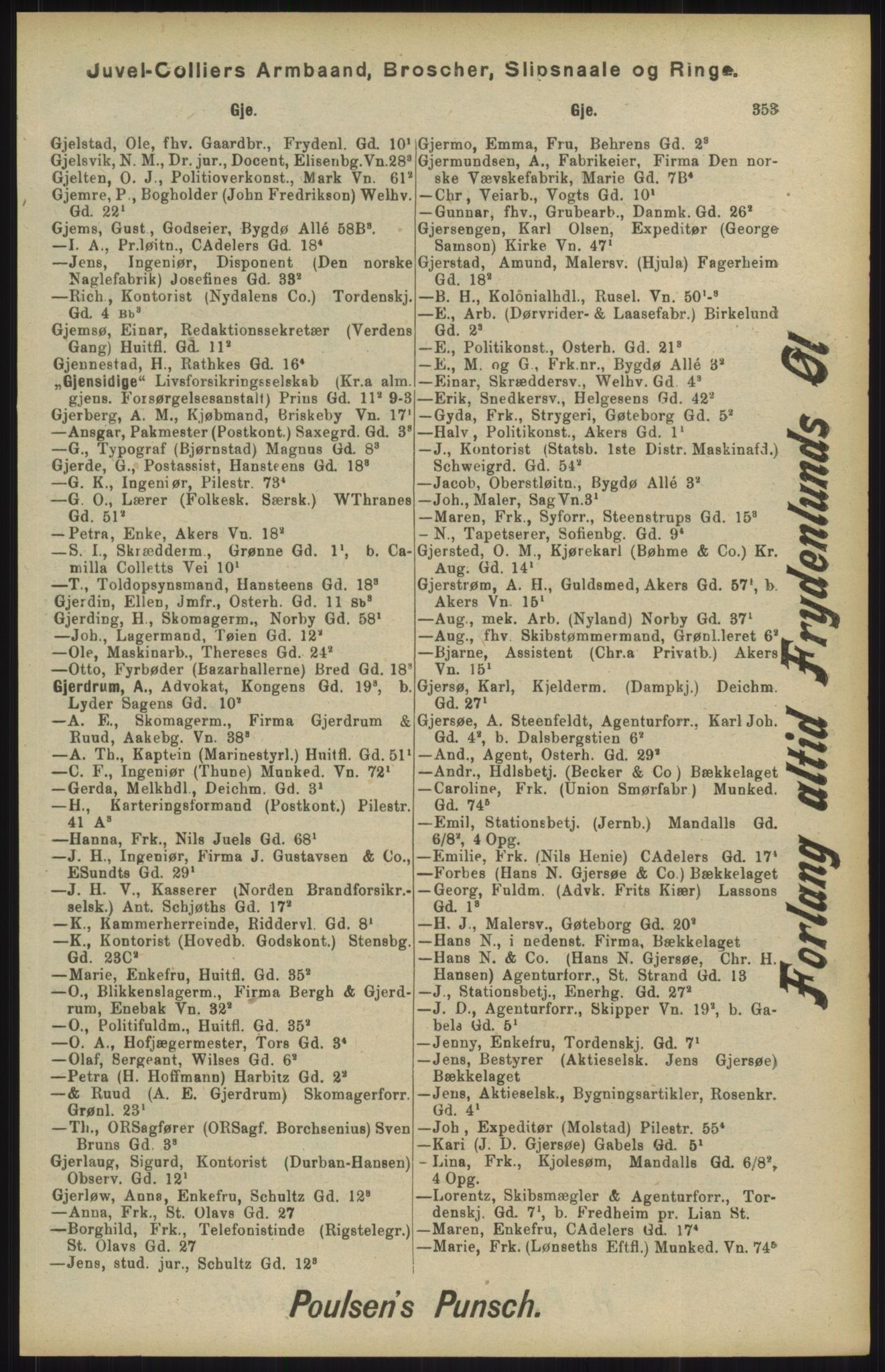 Kristiania/Oslo adressebok, PUBL/-, 1904, p. 353