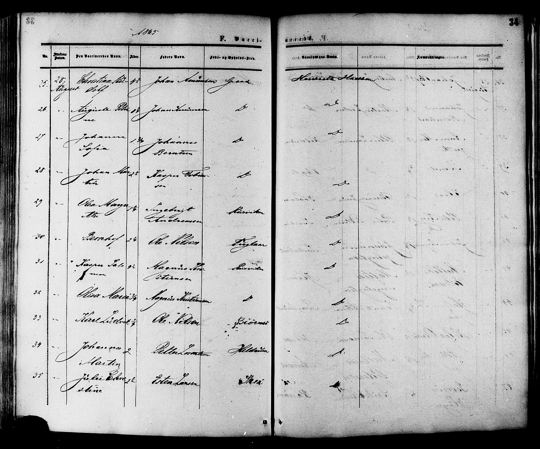 Ministerialprotokoller, klokkerbøker og fødselsregistre - Nord-Trøndelag, AV/SAT-A-1458/764/L0553: Parish register (official) no. 764A08, 1858-1880, p. 34