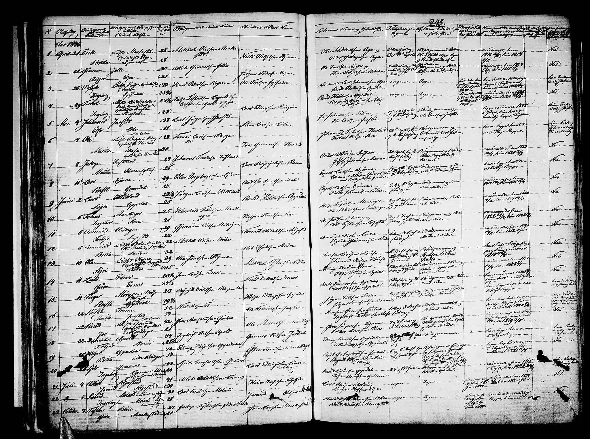 Ullensvang sokneprestembete, SAB/A-78701/H/Haa: Parish register (official) no. A 10, 1825-1853, p. 245