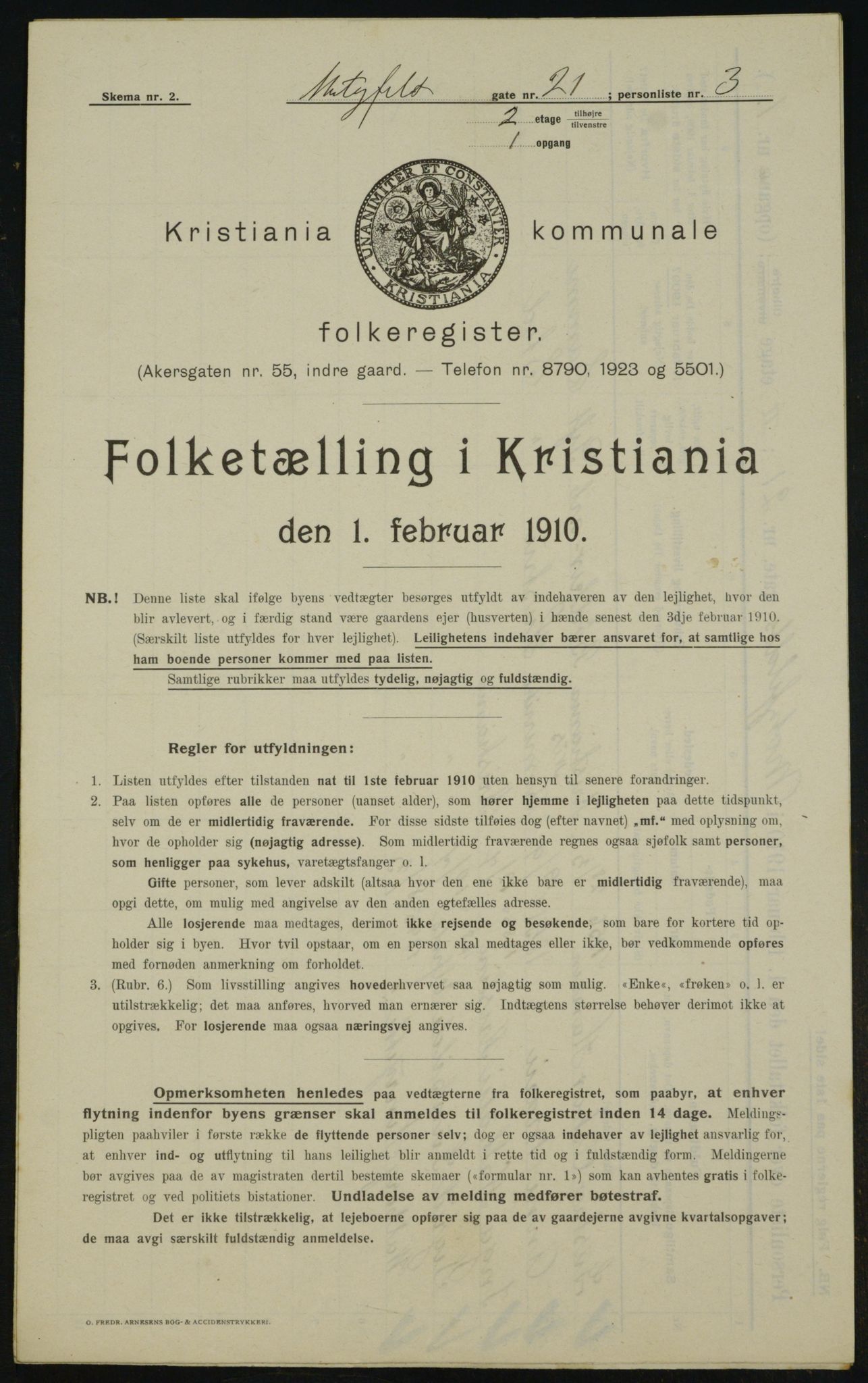 OBA, Municipal Census 1910 for Kristiania, 1910, p. 64144