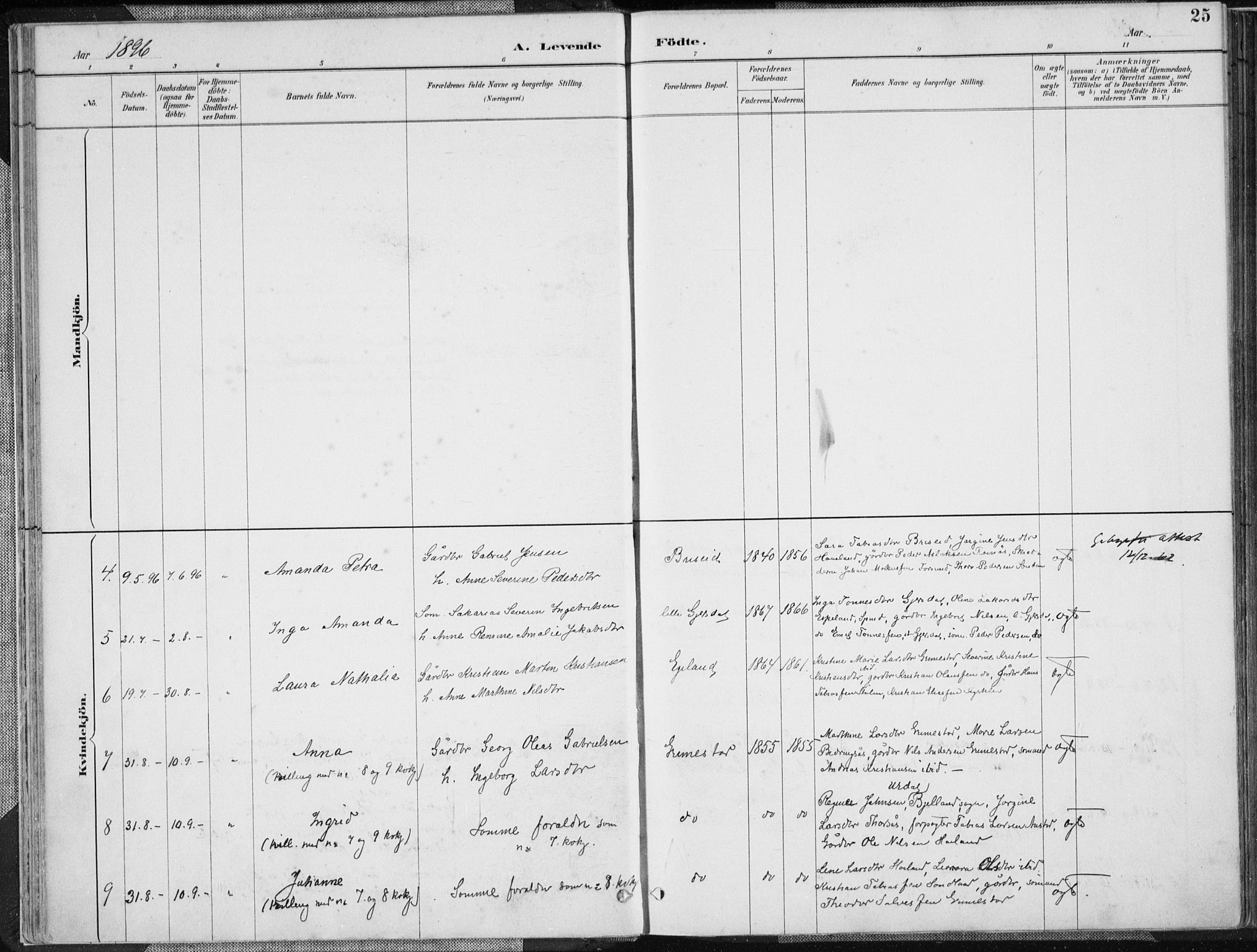 Herad sokneprestkontor, AV/SAK-1111-0018/F/Fa/Faa/L0006: Parish register (official) no. A 6, 1887-1907, p. 25