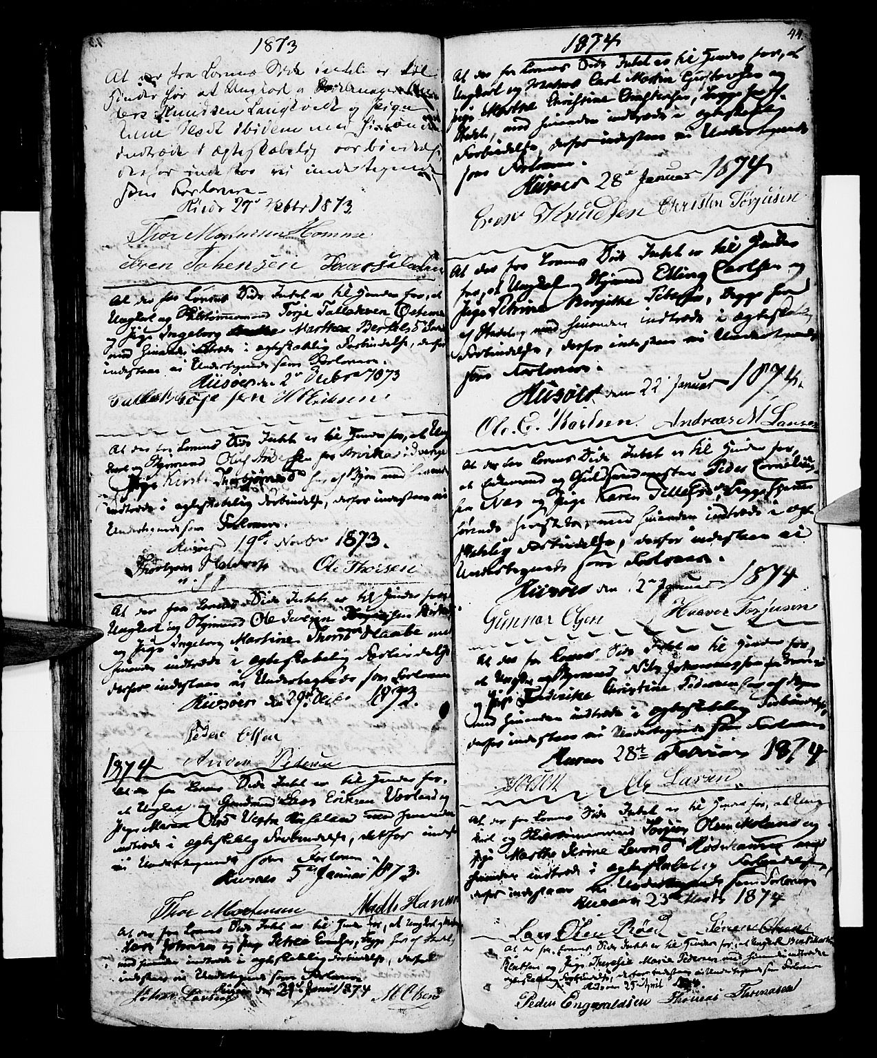 Risør sokneprestkontor, SAK/1111-0035/F/Fb/L0003: Parish register (copy) no. B 3 /1, 1812-1874, p. 44