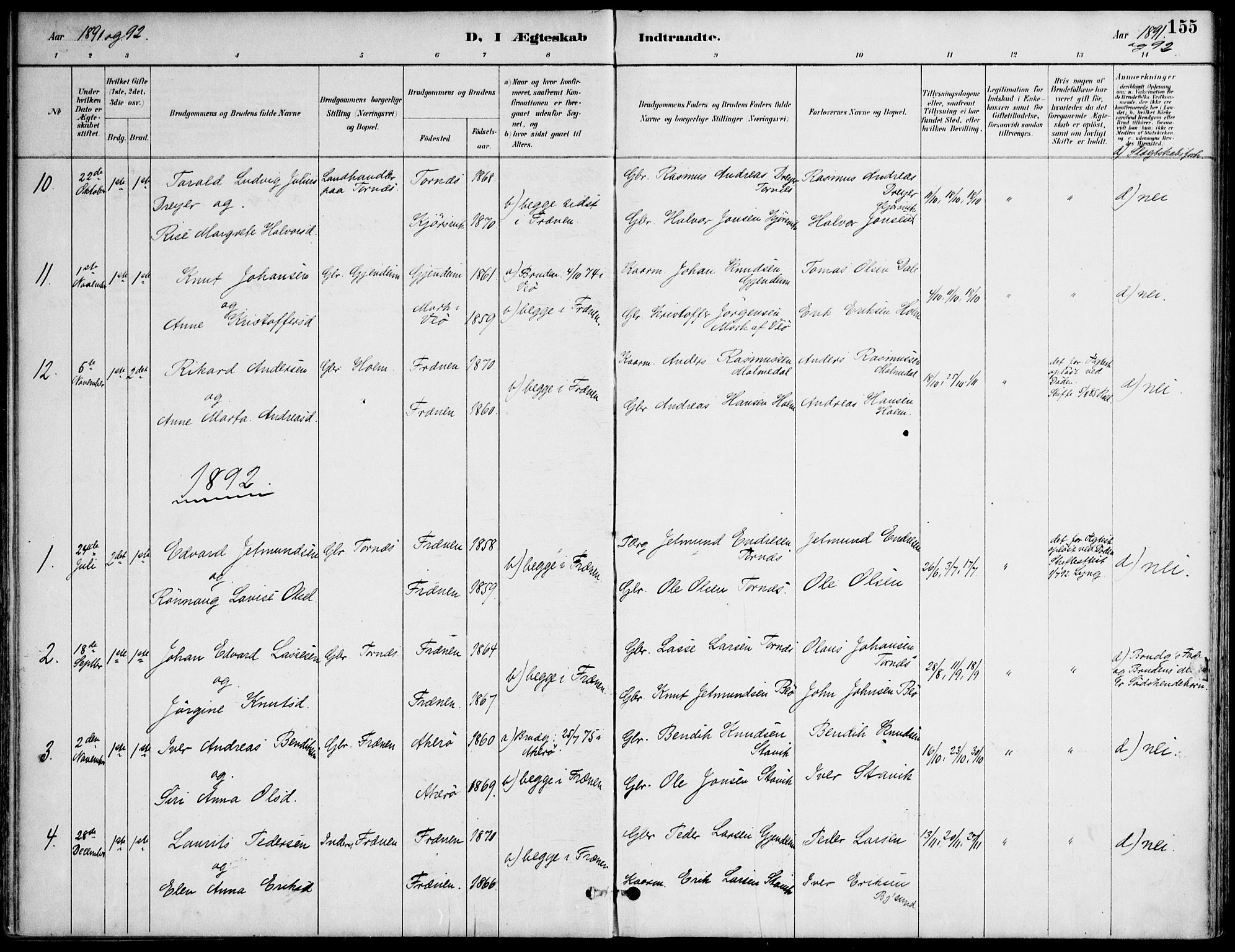 Ministerialprotokoller, klokkerbøker og fødselsregistre - Møre og Romsdal, AV/SAT-A-1454/565/L0750: Parish register (official) no. 565A04, 1887-1905, p. 155