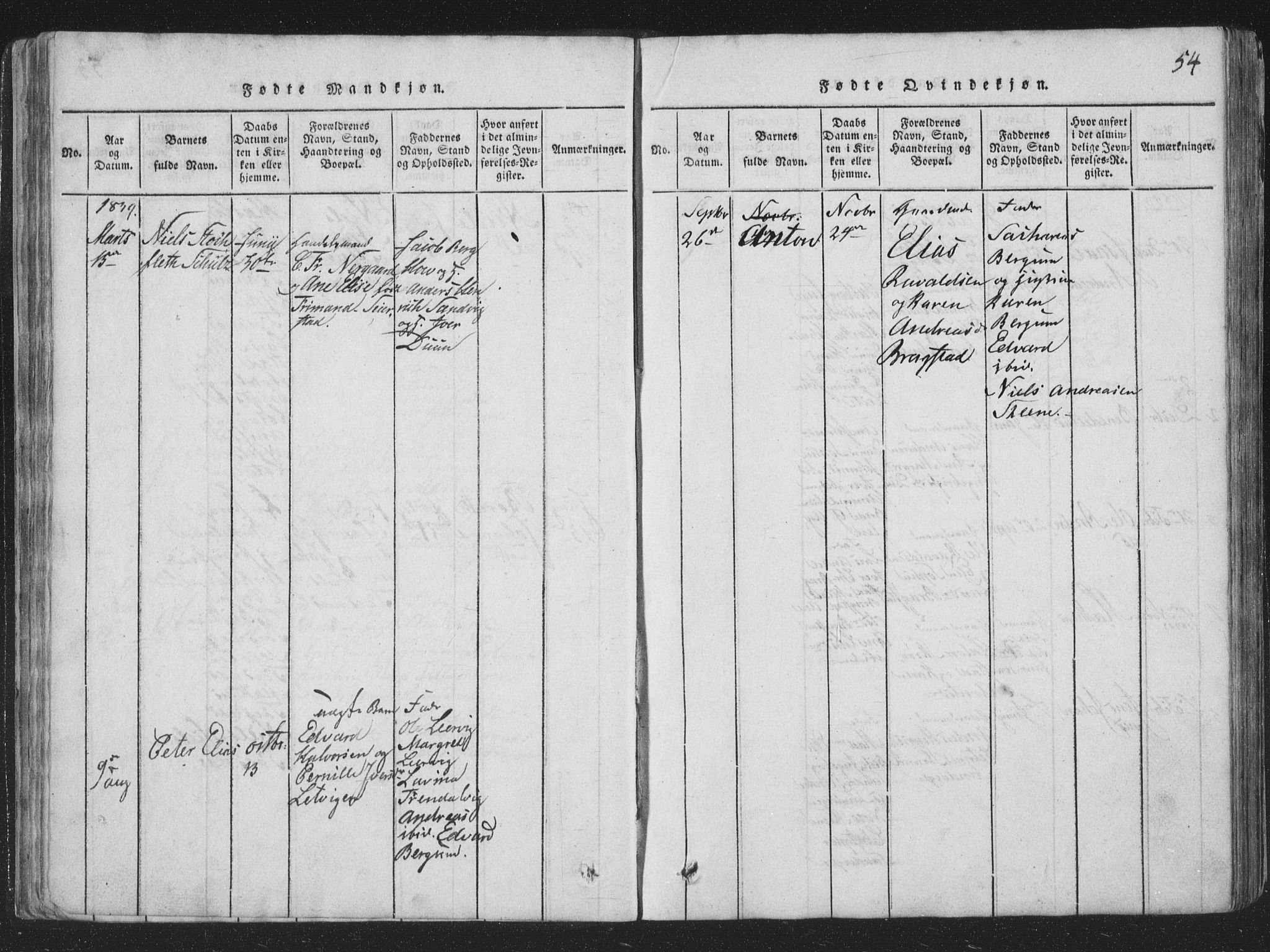Ministerialprotokoller, klokkerbøker og fødselsregistre - Nord-Trøndelag, SAT/A-1458/773/L0613: Parish register (official) no. 773A04, 1815-1845, p. 54