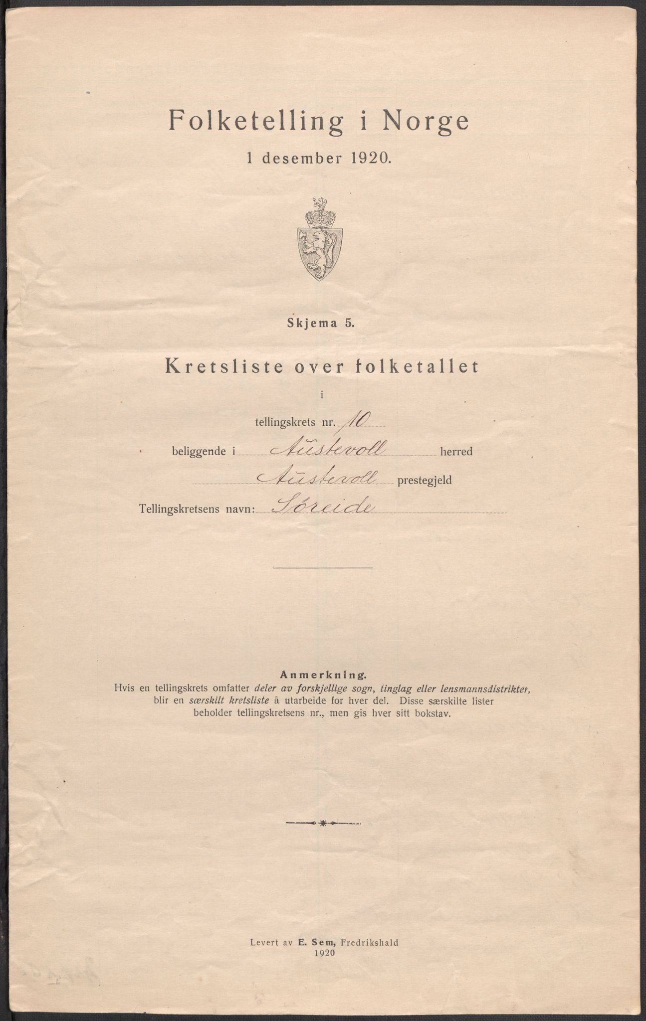 SAB, 1920 census for Austevoll, 1920, p. 32