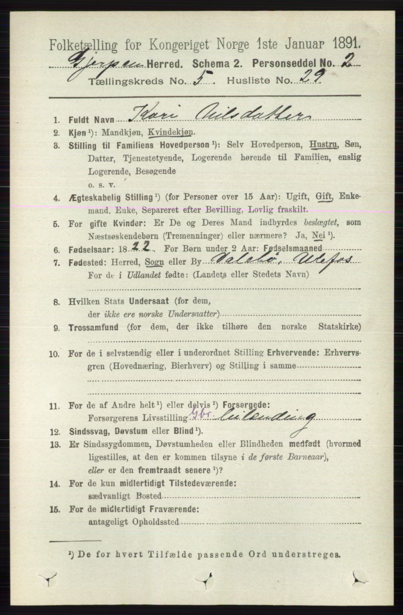 RA, 1891 census for 0812 Gjerpen, 1891, p. 2680