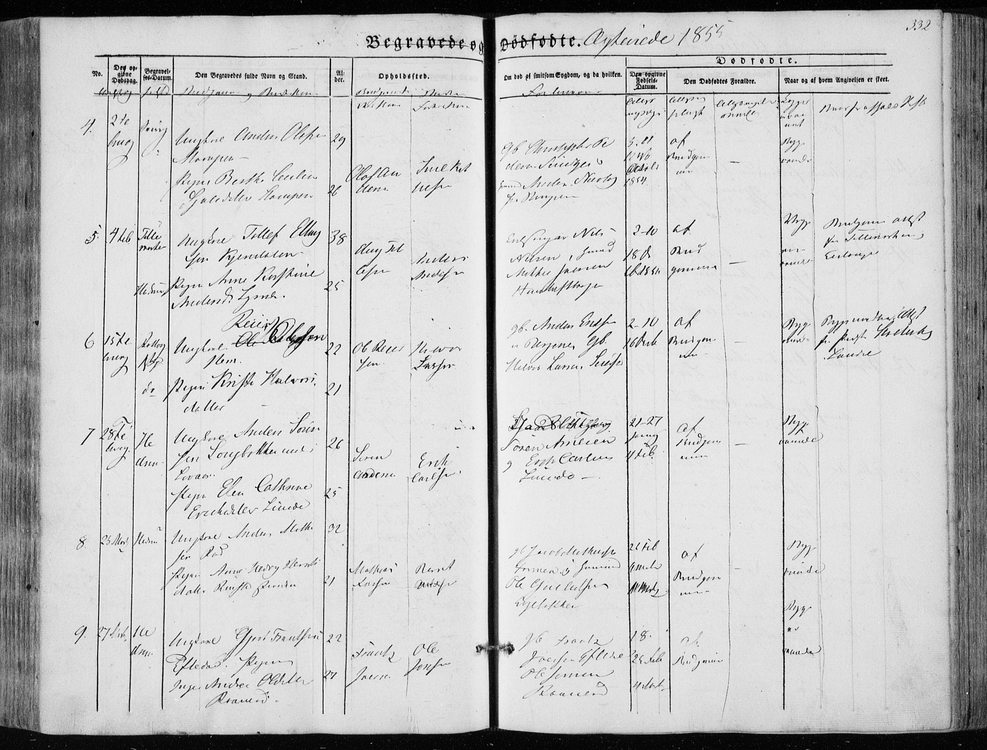 Hedrum kirkebøker, SAKO/A-344/F/Fa/L0006: Parish register (official) no. I 6, 1849-1857, p. 332