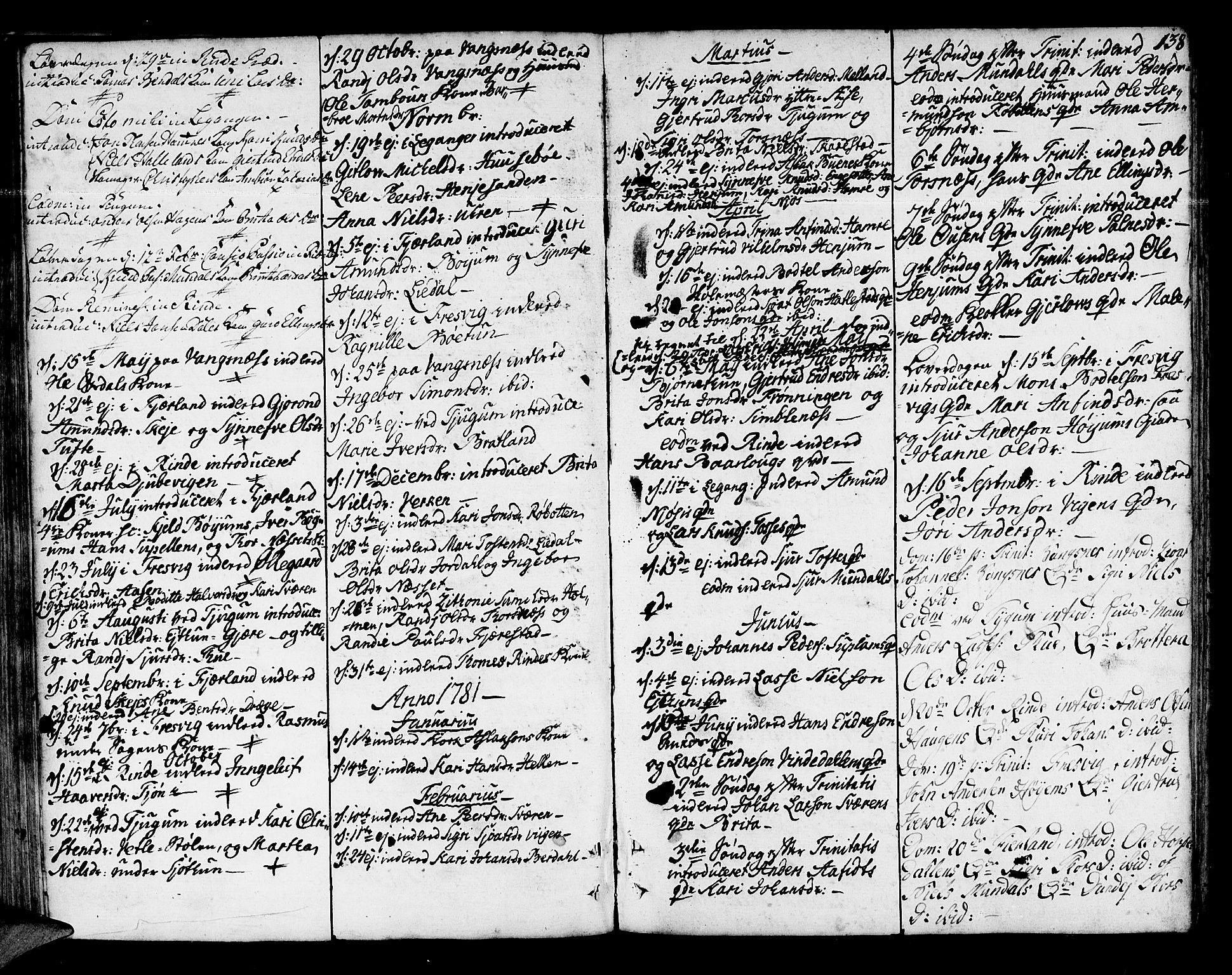 Leikanger sokneprestembete, AV/SAB-A-81001/H/Haa/Haaa/L0004: Parish register (official) no. A 4, 1770-1791, p. 138