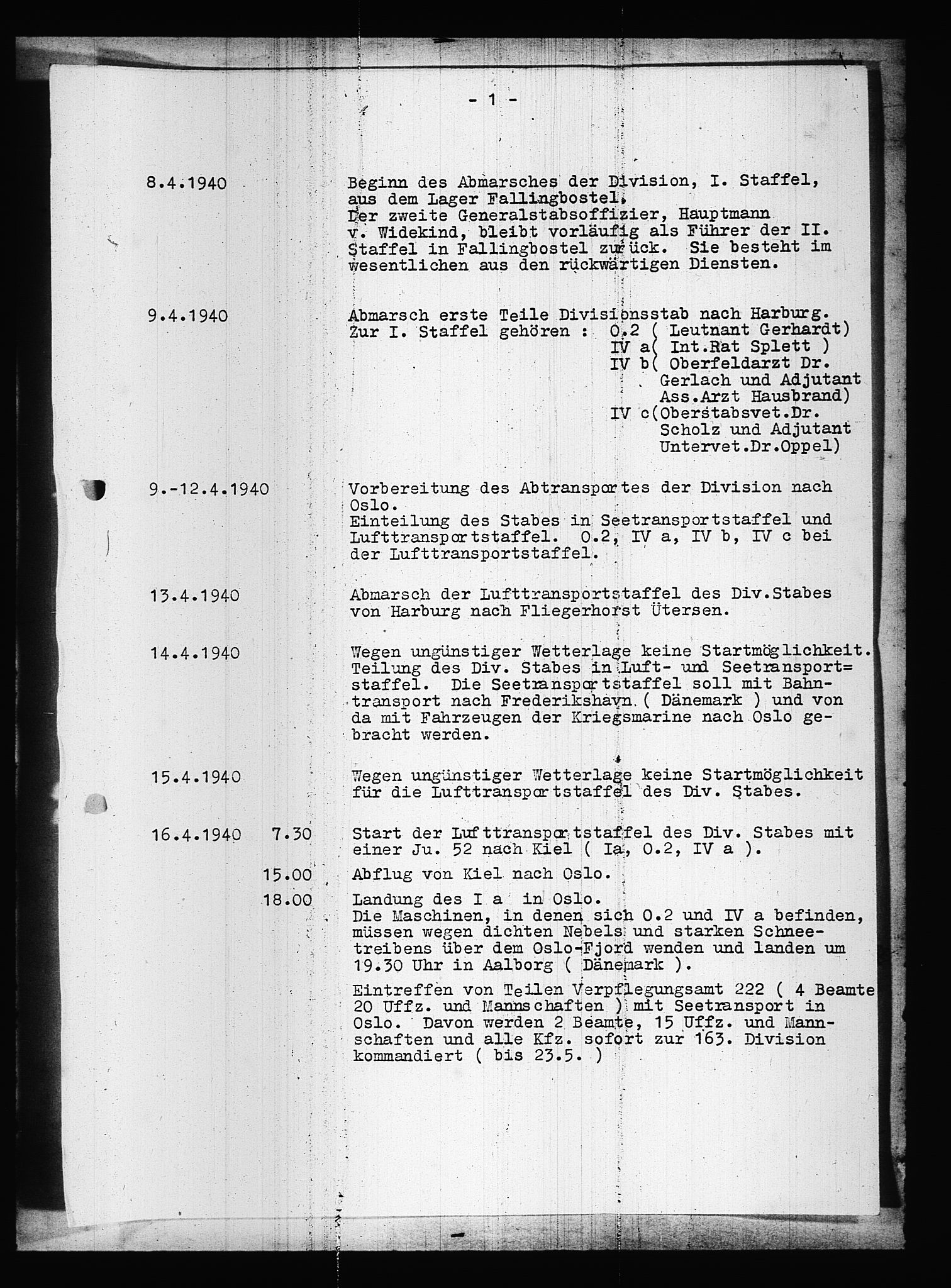 Documents Section, AV/RA-RAFA-2200/V/L0087: Amerikansk mikrofilm "Captured German Documents".
Box No. 726.  FKA jnr. 601/1954., 1940, p. 218