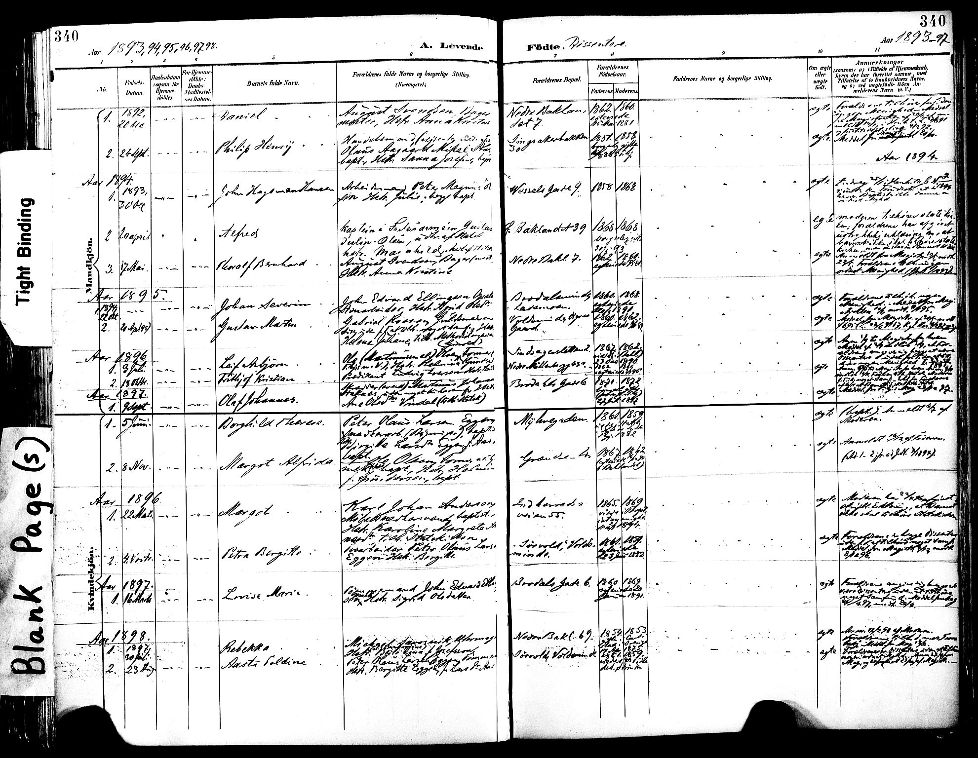 Ministerialprotokoller, klokkerbøker og fødselsregistre - Sør-Trøndelag, AV/SAT-A-1456/604/L0197: Parish register (official) no. 604A18, 1893-1900, p. 340