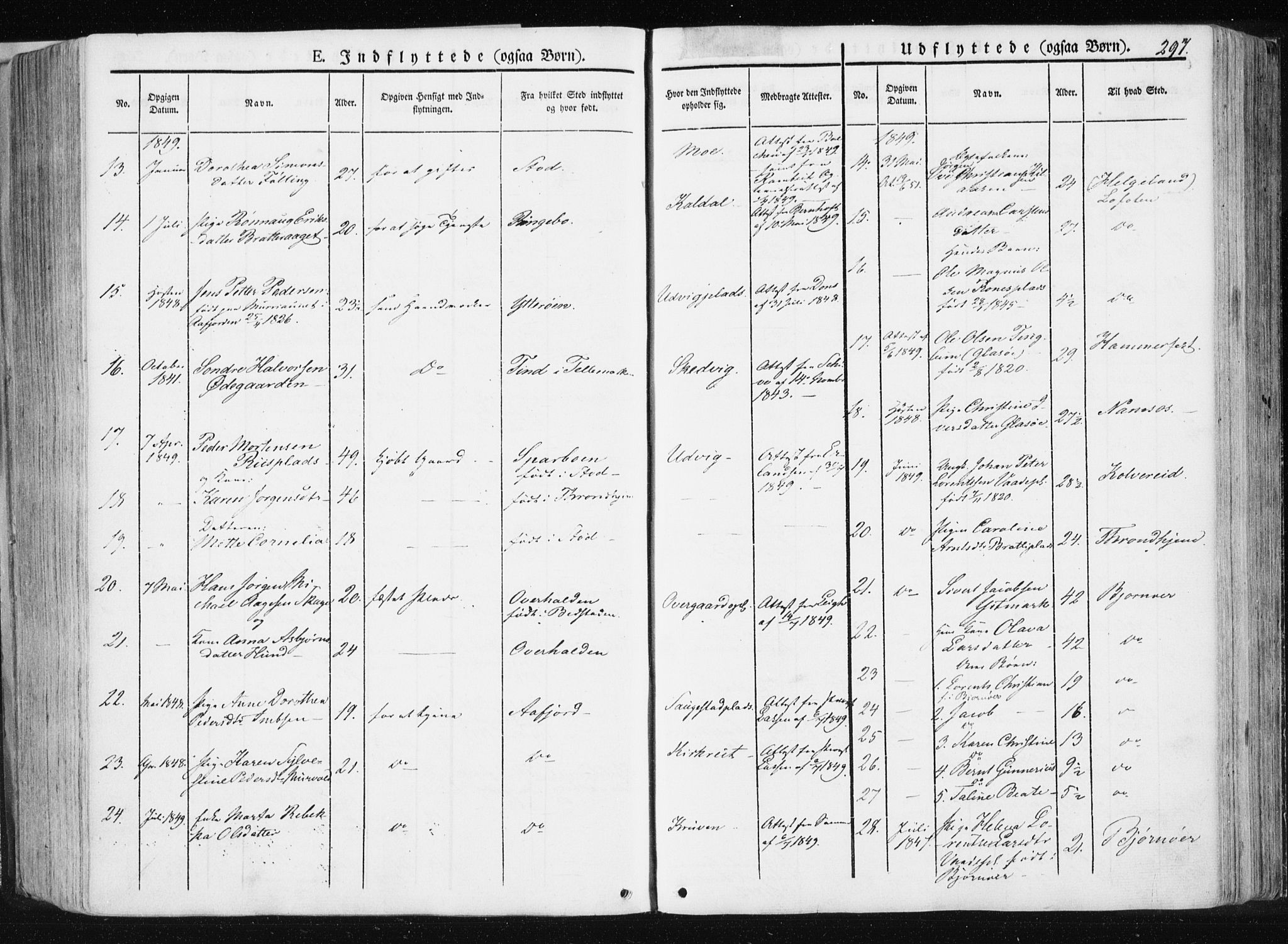 Ministerialprotokoller, klokkerbøker og fødselsregistre - Nord-Trøndelag, SAT/A-1458/741/L0393: Parish register (official) no. 741A07, 1849-1863, p. 297
