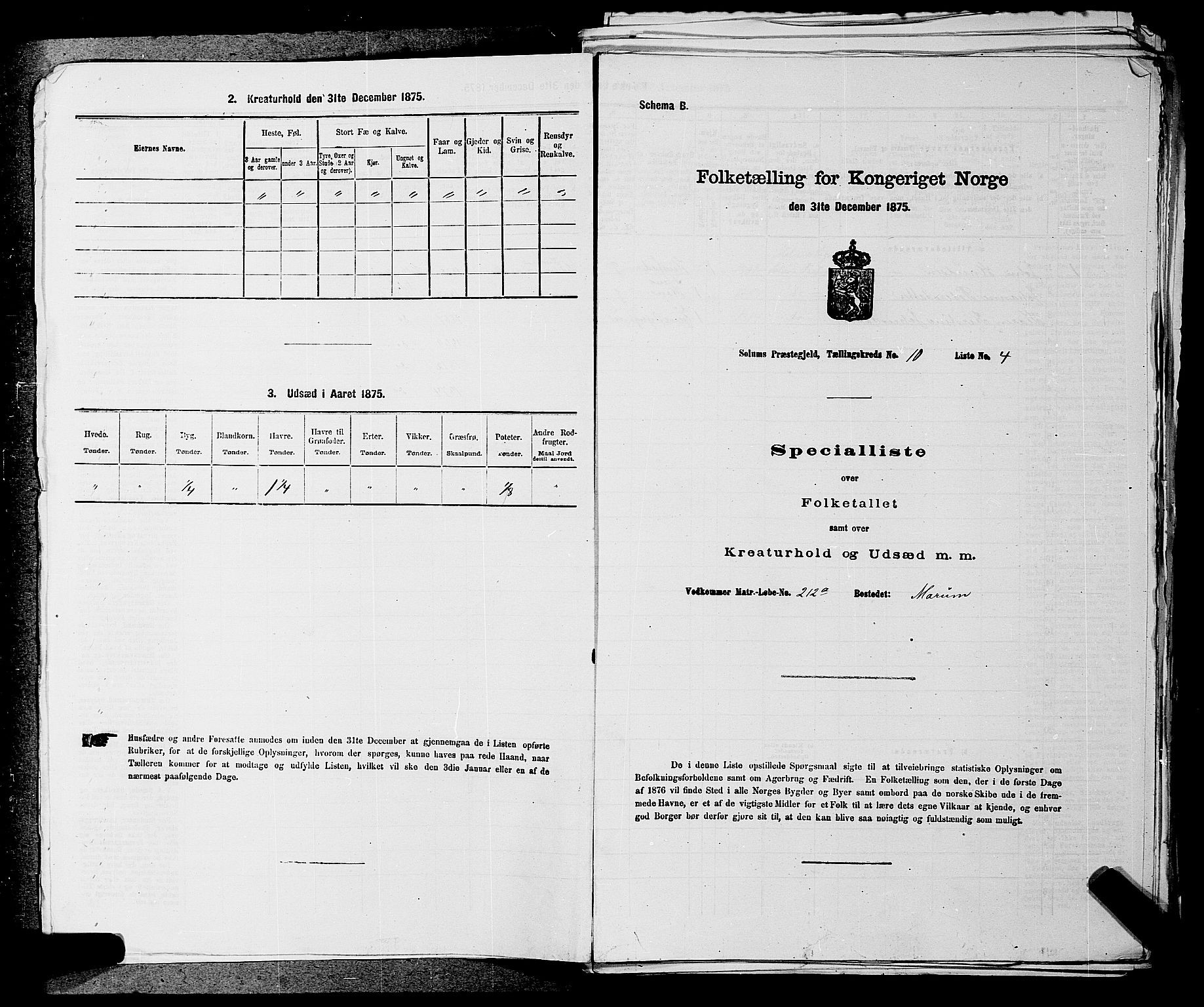 SAKO, 1875 census for 0818P Solum, 1875, p. 1470