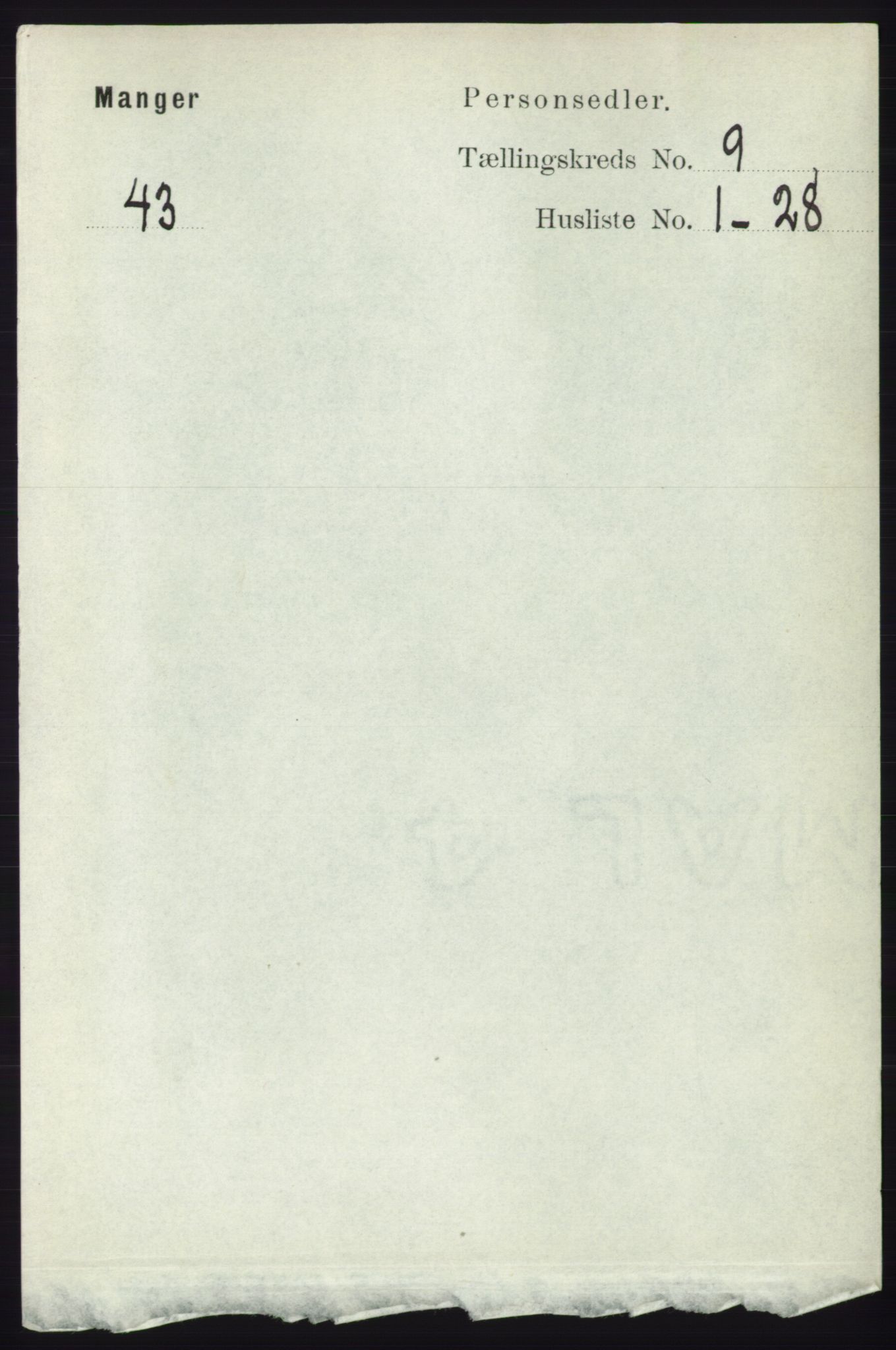 RA, 1891 census for 1261 Manger, 1891, p. 5699